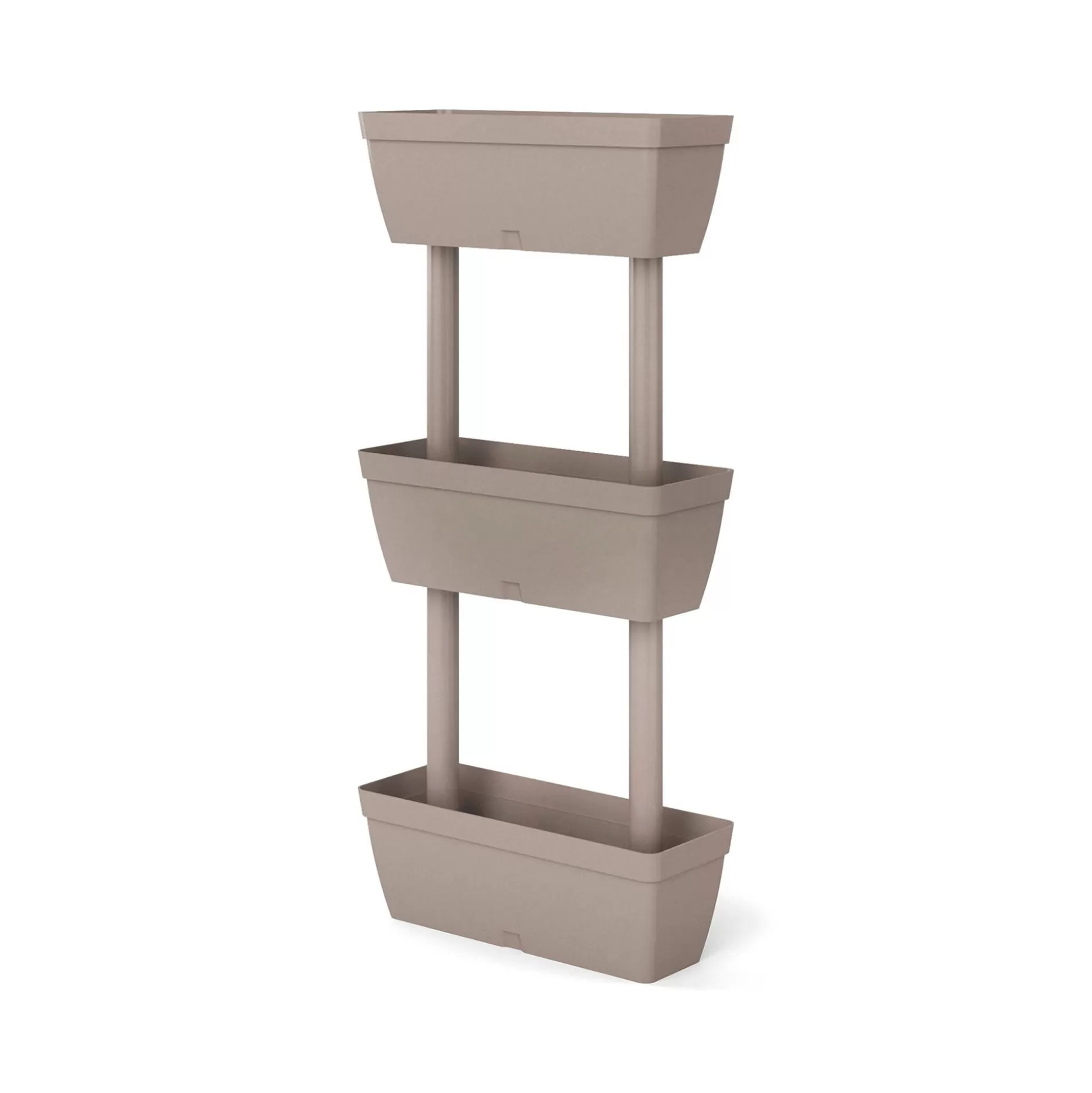 Dmora Oggettistica<Set di 3 vasi Aldunga, 49x22h16 cm, Tortora