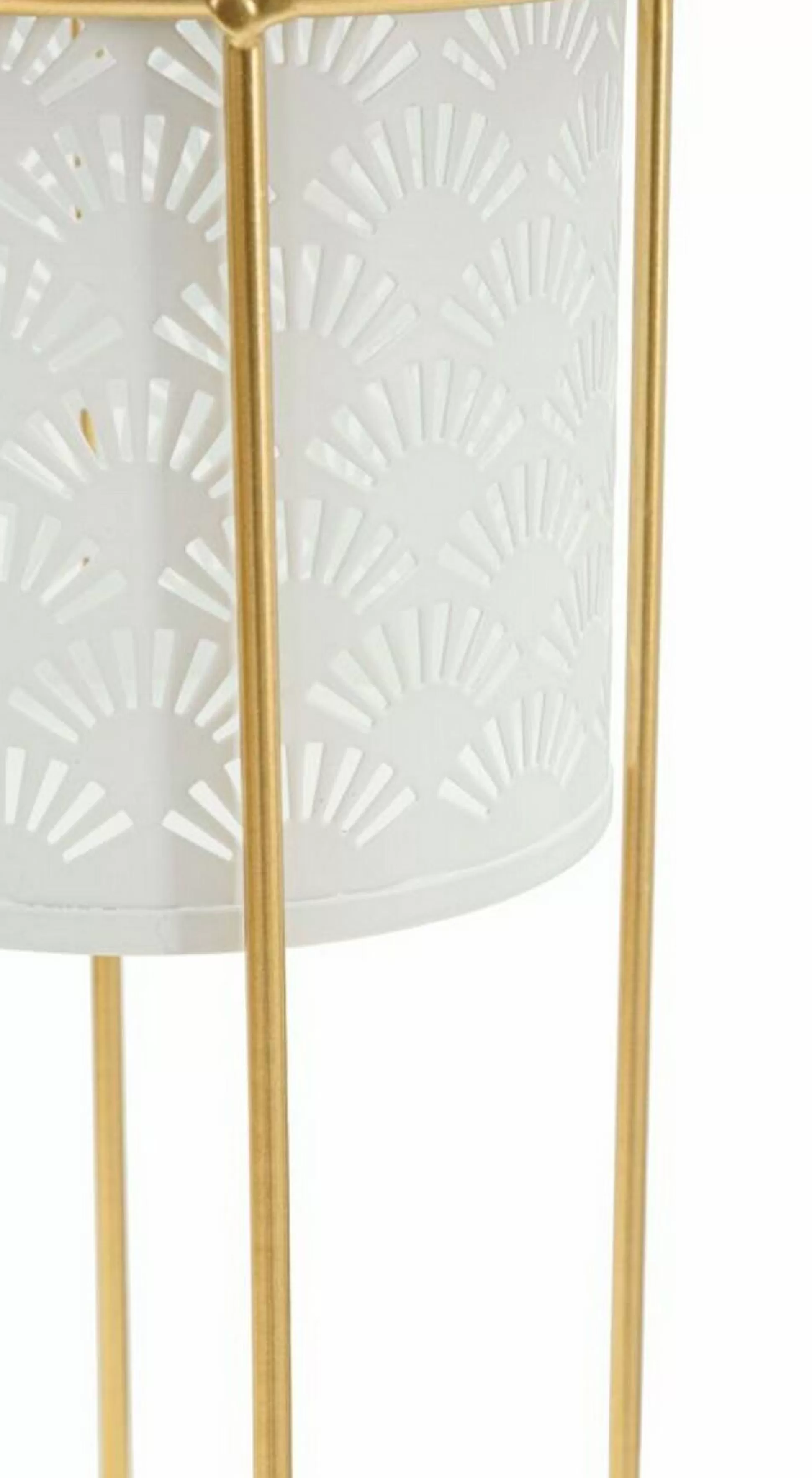 Dmora Oggettistica<Set di 2 vasi Dore, 17x17 h46 cm, Bianco e Oro