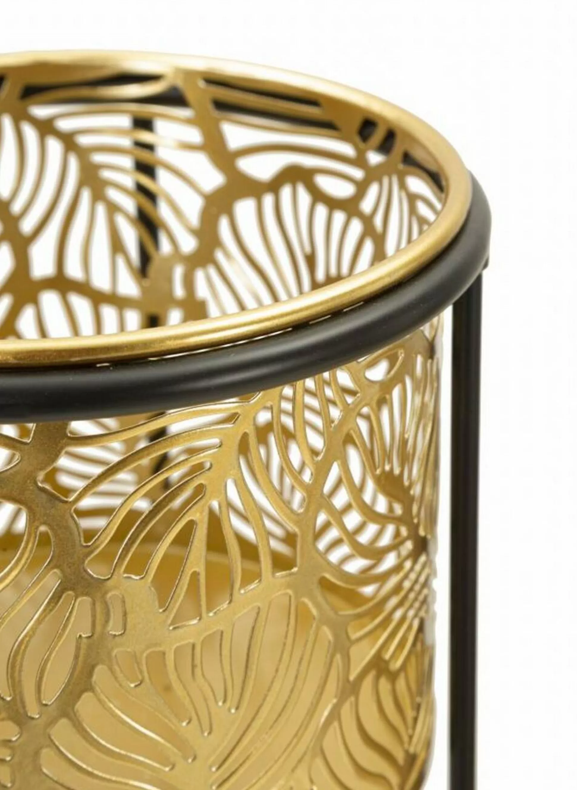 Dmora Oggettistica<Set di 2 vasi Dore, 17x17 h45 cm, Nero e Oro