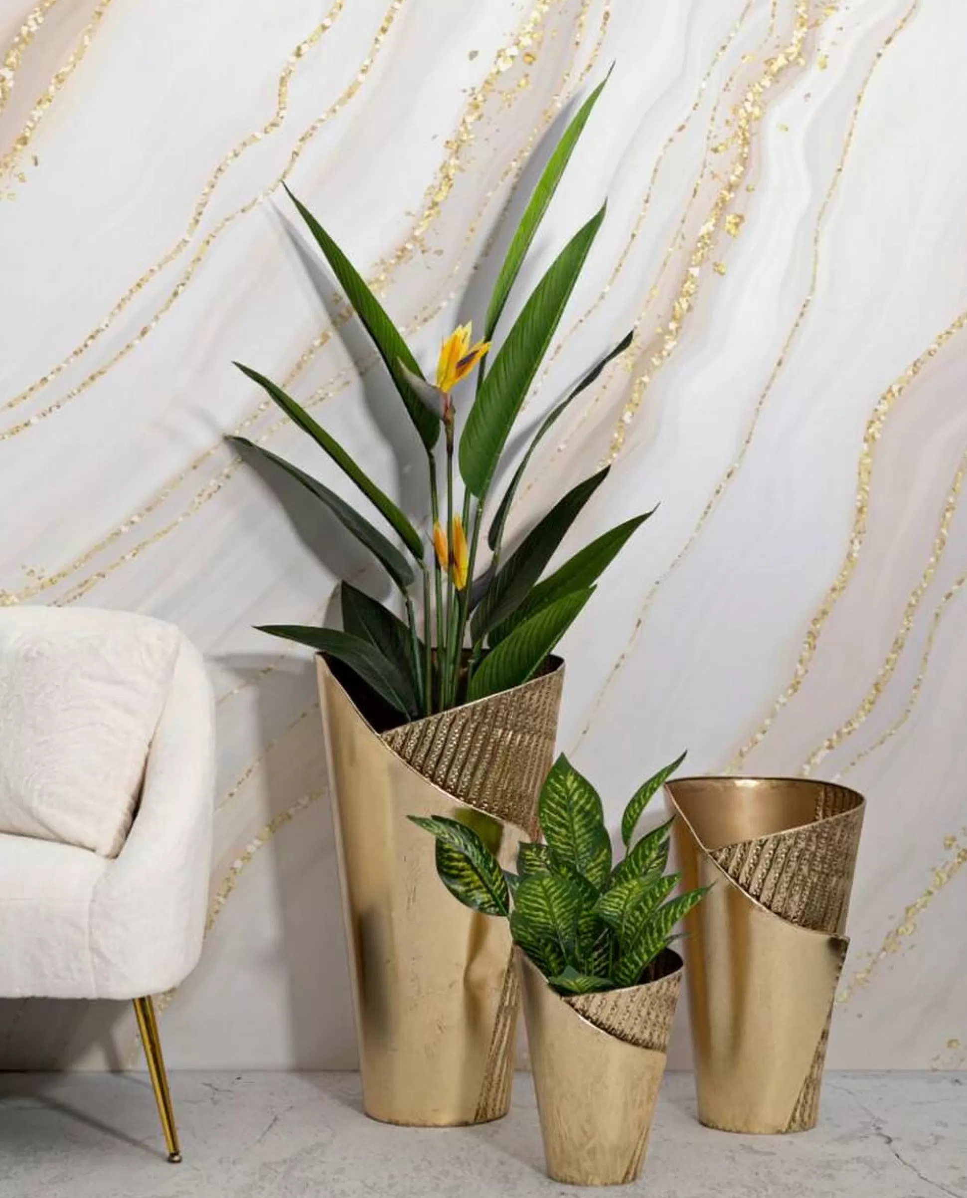 Dmora Oggettistica<Set di 3 vasi Morrone, 39x42 h75 cm,