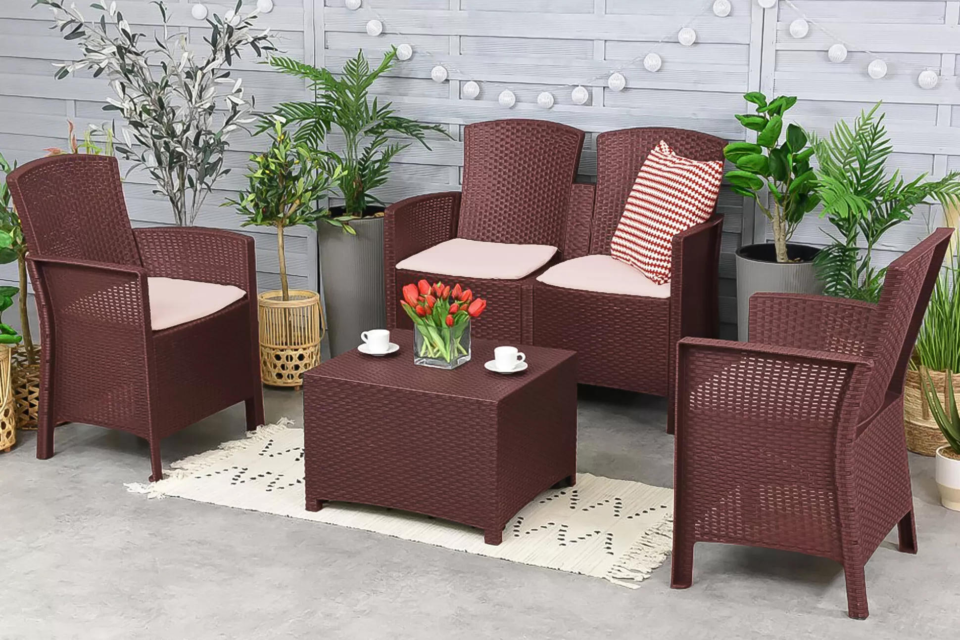 Dmora Set Da Esterno<Set salotto da esterno Asiak, 100% Made in Italy,