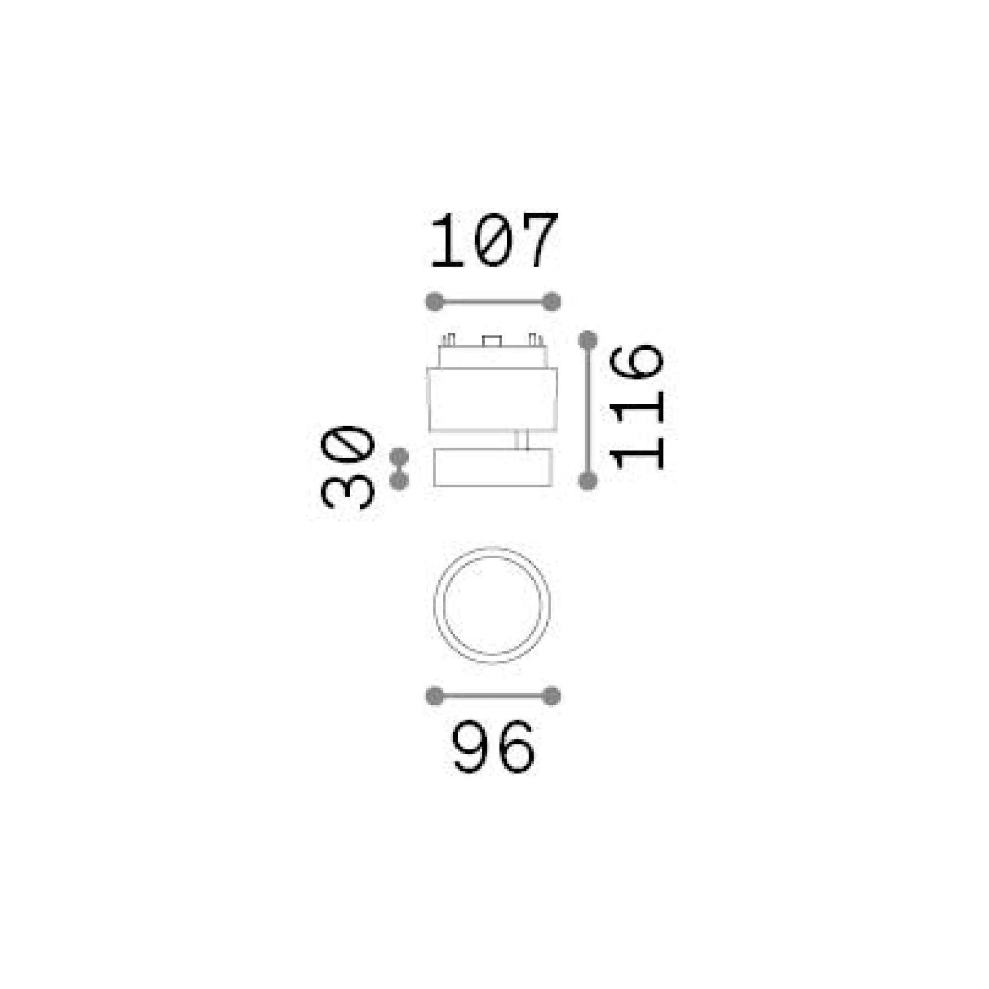 Dmora Sistemi Luce Binari<Sistema luce binario ARCA TRACK FLAT 09W 3000K BK, 11 x 10 x h12 cm,