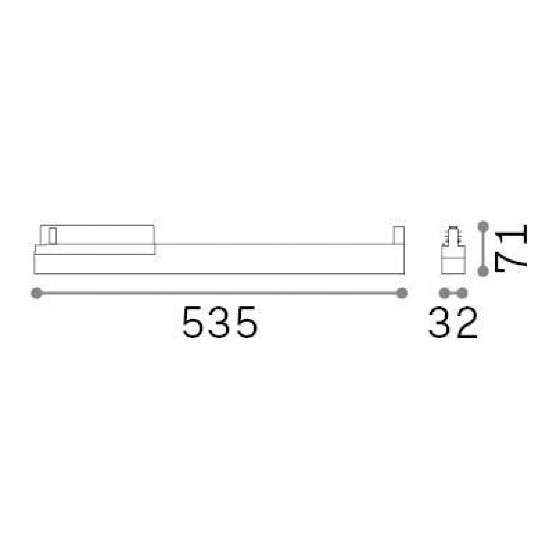 Dmora Sistemi Luce Binari<Sistema luce binario DISPLAY ACCENT D0535 3000K WH, 54 x 3 x h7 cm,