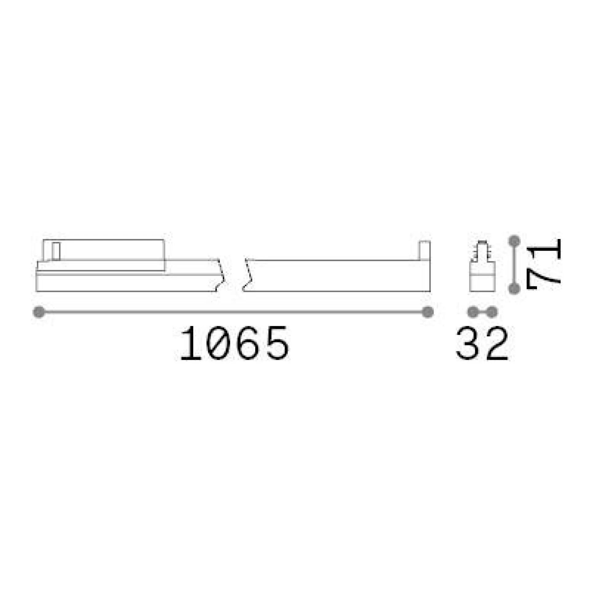 Dmora Sistemi Luce Binari<Sistema luce binario DISPLAY UGR D1065 3000K WH, 107 x 3 x h7 cm,