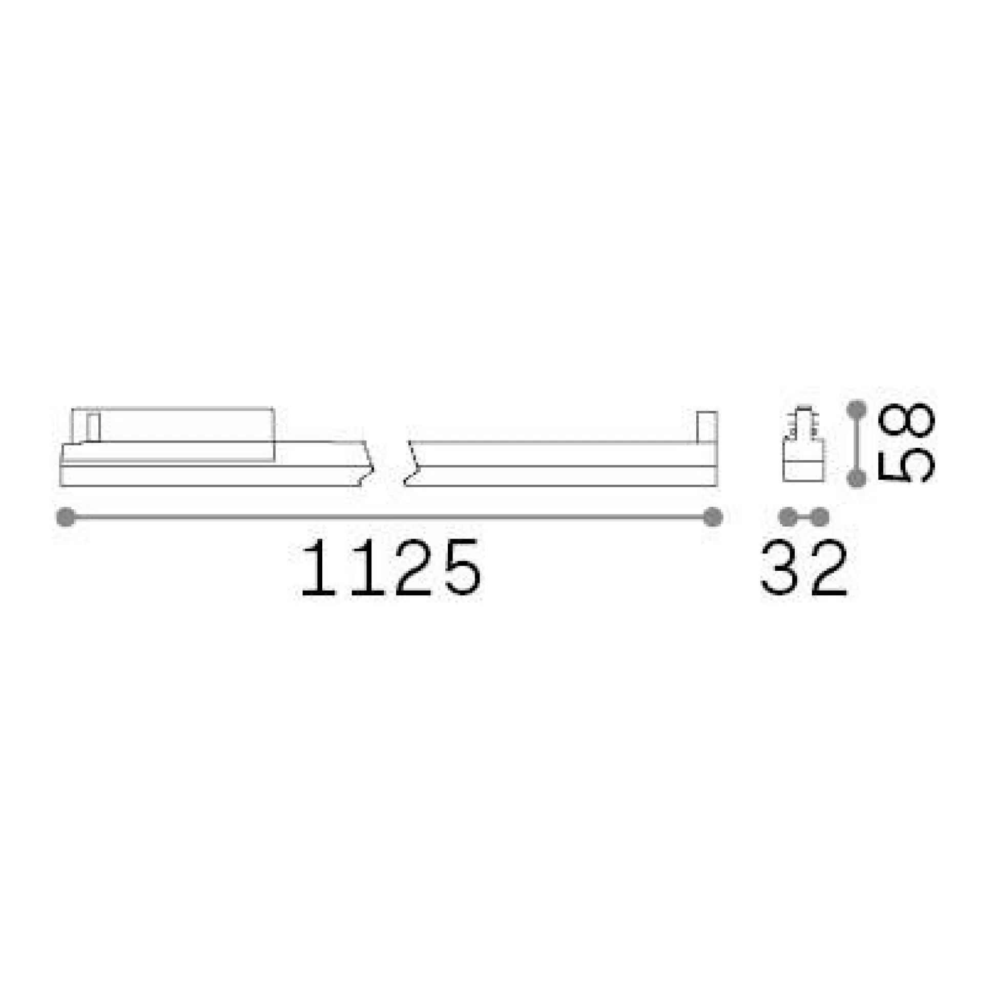 Dmora Sistemi Luce Binari<Sistema luce binario DISPLAY WIDE D1125 4000K WH, 113 x 3 x h6 cm,