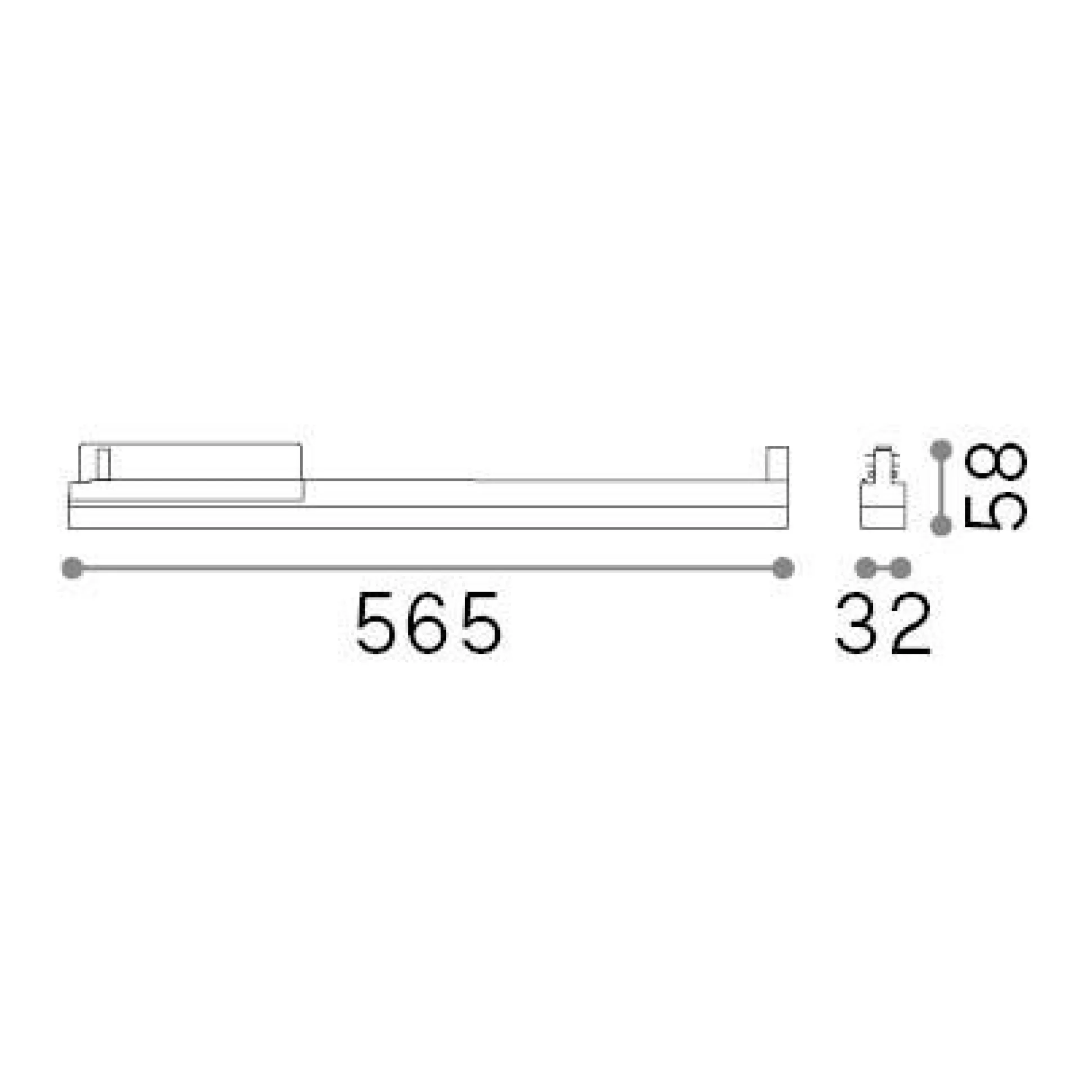 Dmora Sistemi Luce Binari<Sistema luce binario DISPLAY WIDE D0565 3000K WH, 57 x 3 x h6 cm,