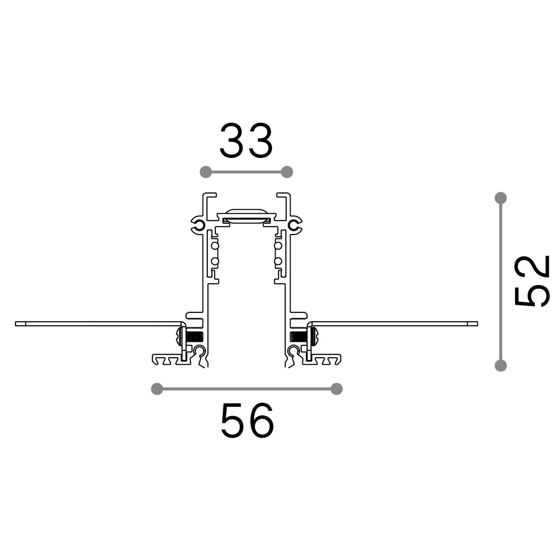 Dmora Sistemi Luce Binari<Sistema luce binario EGO PROFILE RECESSED 1000 mm BK, 100 x 6 x h5 cm,