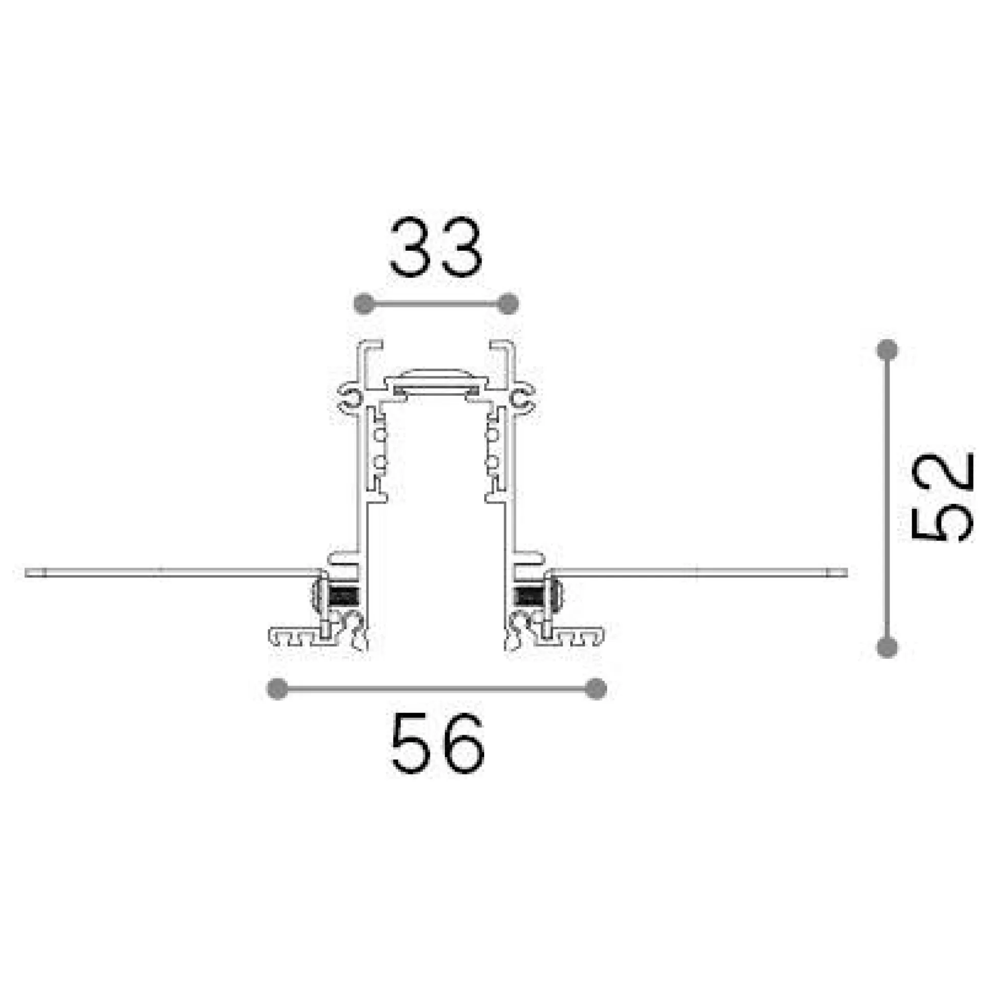 Dmora Sistemi Luce Binari<Sistema luce binario EGO PROFILE RECESSED 1000 mm WH, 100 x 6 x h5 cm,