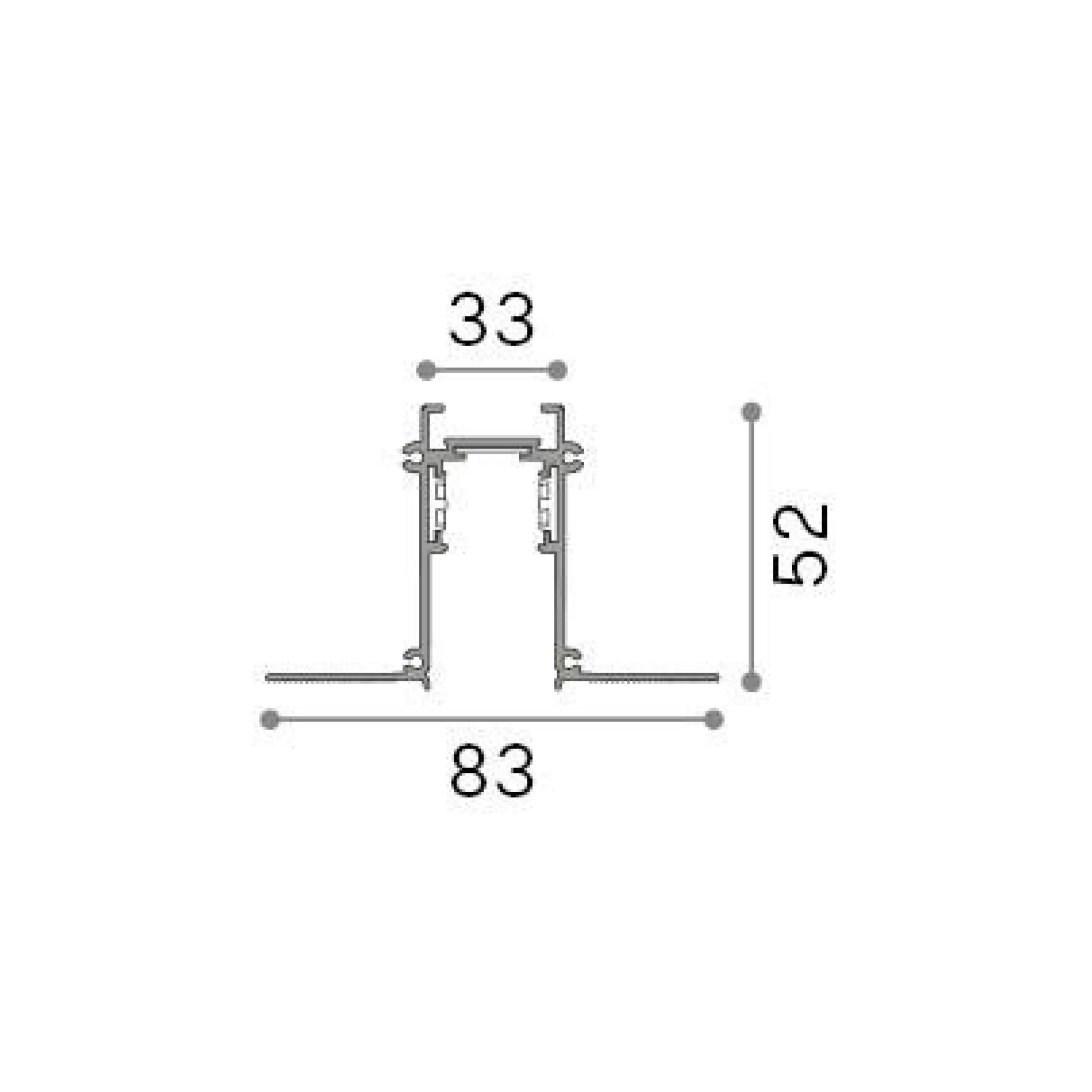 Dmora Sistemi Luce Binari<Sistema luce binario EGO PROFILE RECESSED EASY 2000 mm BK, 200 x 8 x h5 cm,