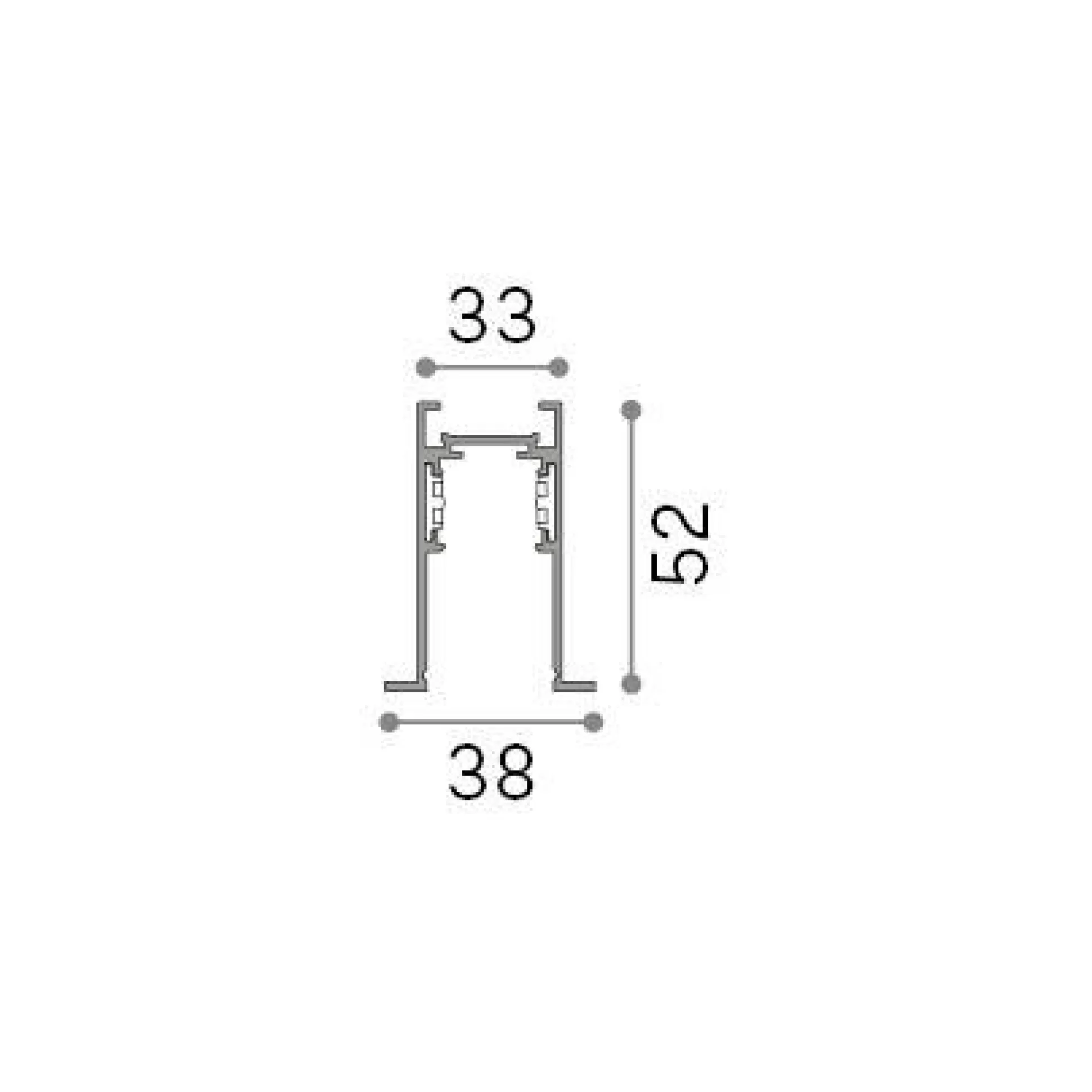 Dmora Sistemi Luce Binari<Sistema luce binario EGO PROFILE RECESSED TRIM 2000 mm WH, 200 x 4 x h5 cm,