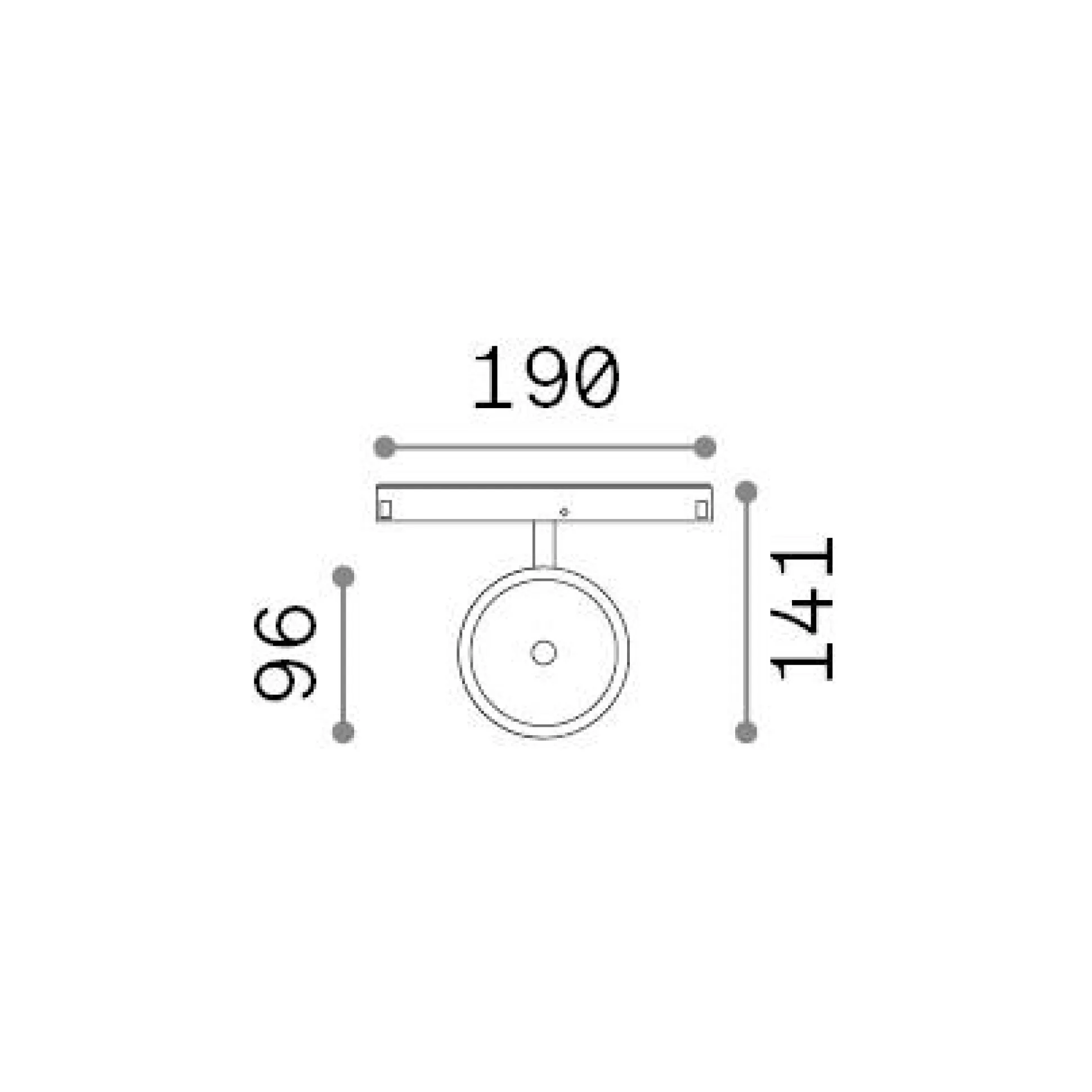 Dmora Sistemi Luce Binari<Sistema luce binario EGO TRACK FLAT SINGLE 09W 3000K ON-OFF GD, 19 x 5 x h14 cm,