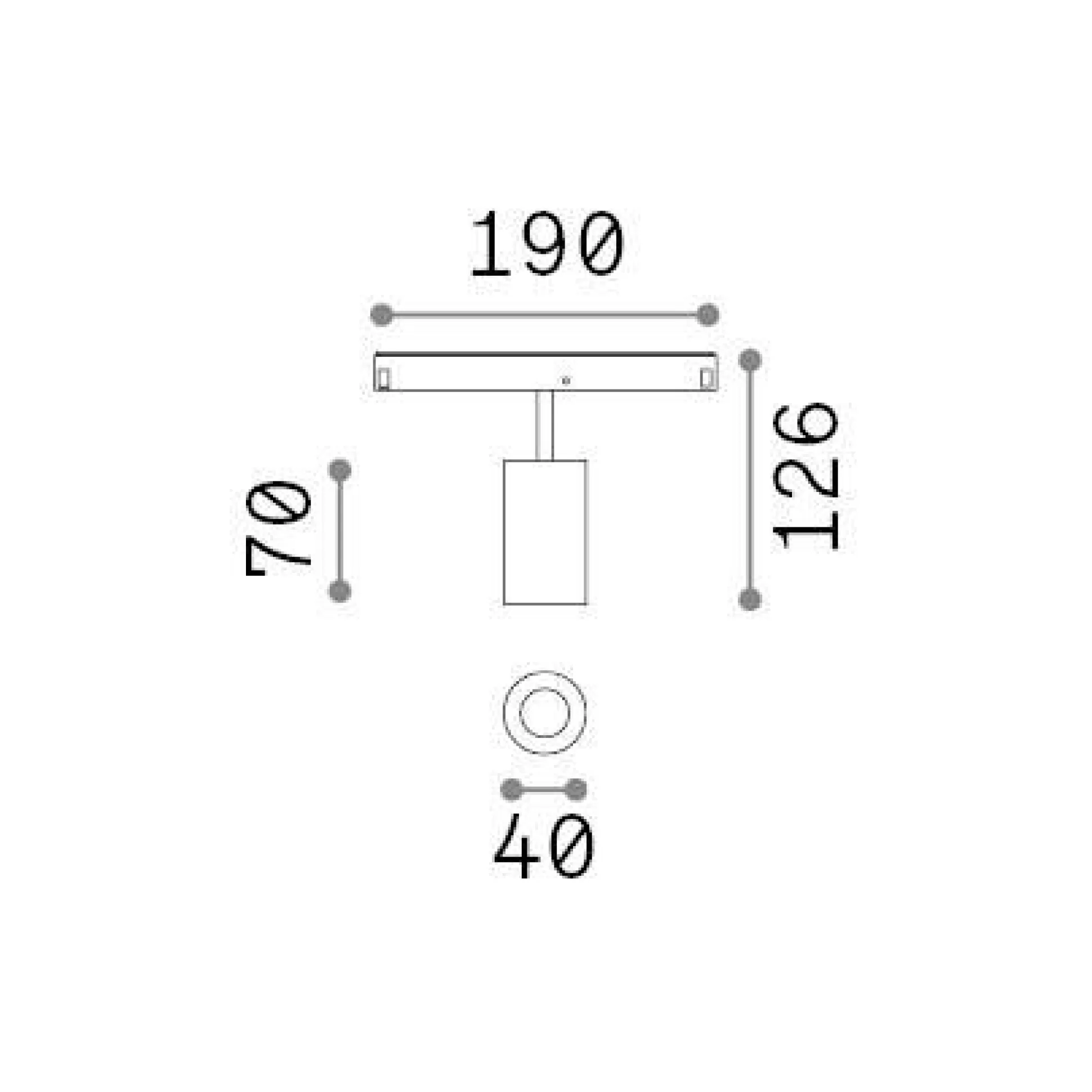 Dmora Sistemi Luce Binari<Sistema luce binario EGO TRACK SINGLE 08W 3000K ON-OFF GD, 19 x 4 x h13 cm,
