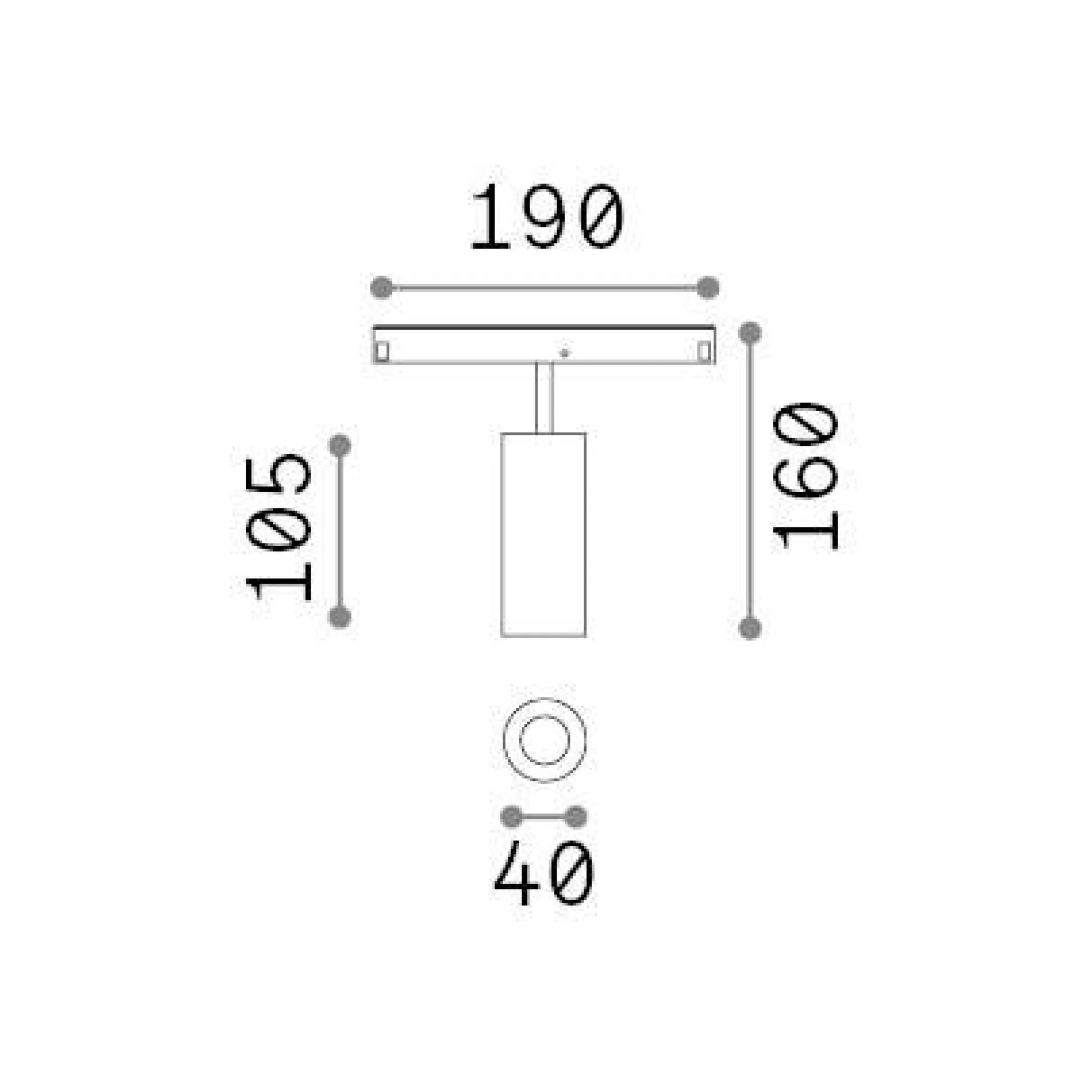 Dmora Sistemi Luce Binari<Sistema luce binario EGO TRACK SINGLE 12W 3000K ON-OFF GD, 19 x 4 x h16 cm,