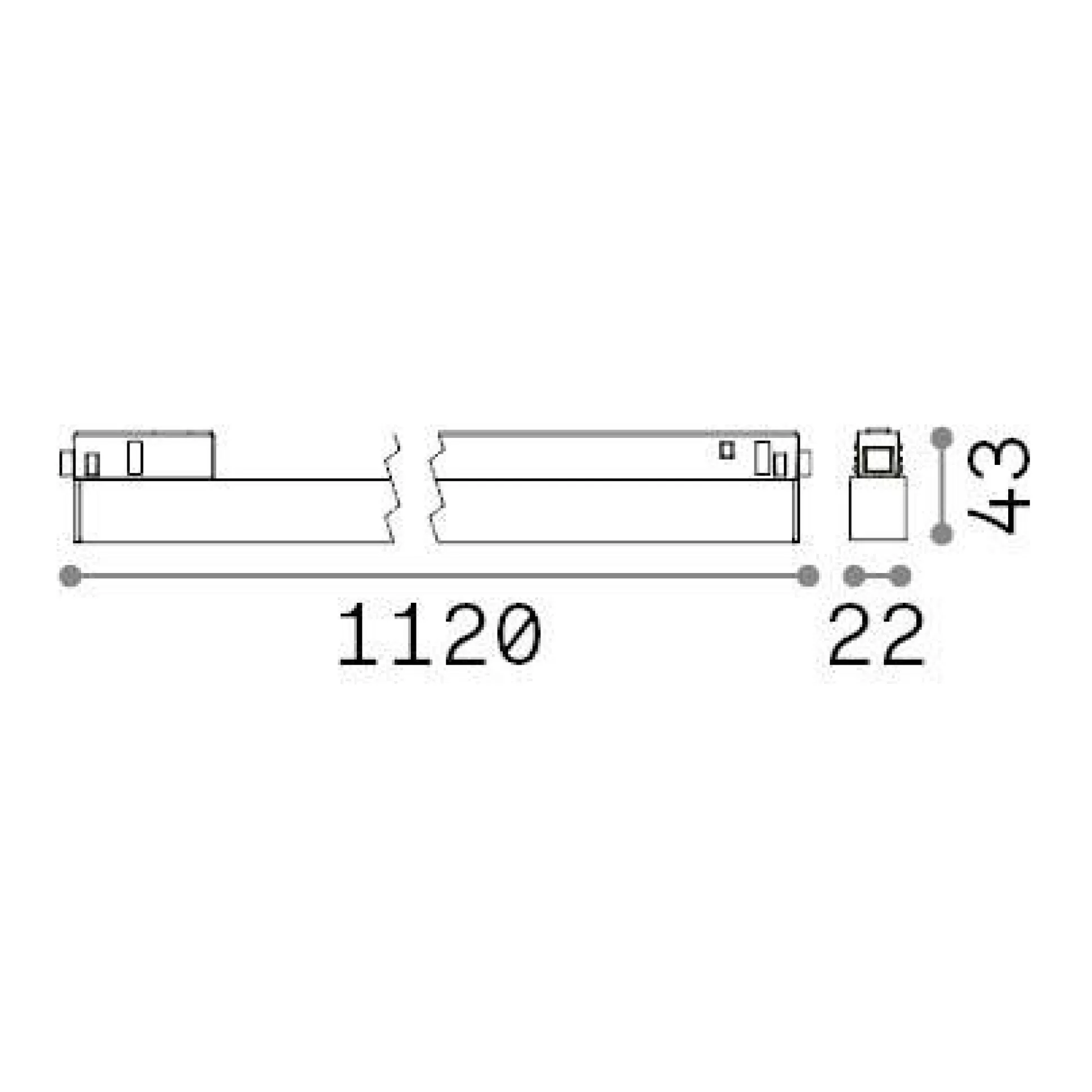 Dmora Sistemi Luce Binari<Sistema luce binario EGO WIDE 26W 3000K ON-OFF WH, 112 x 2 x h4 cm,