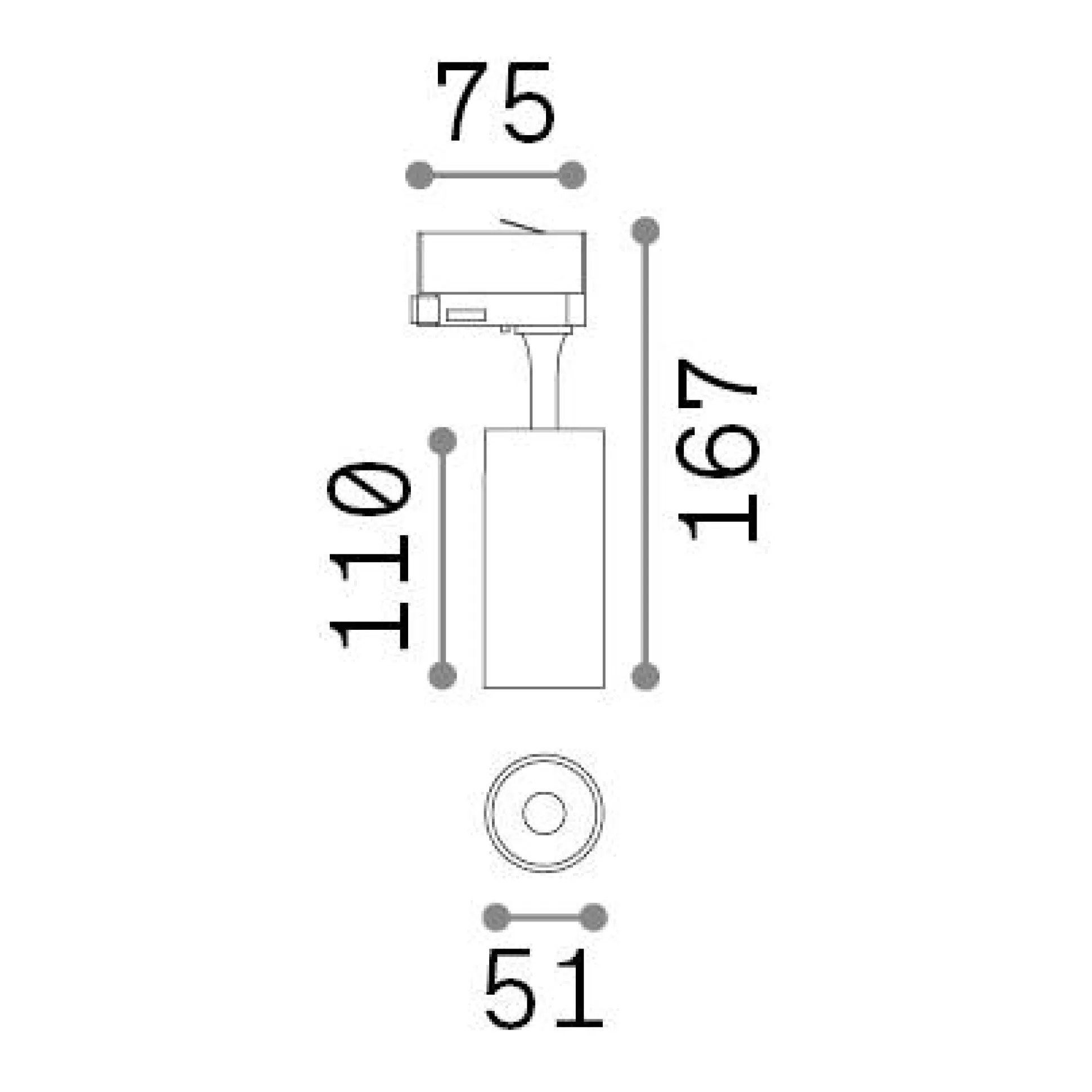 Dmora Sistemi Luce Binari<Sistema luce binario FOX 08W CRI80 4000K ON-OFF WH, 8 x 5 x h17 cm,