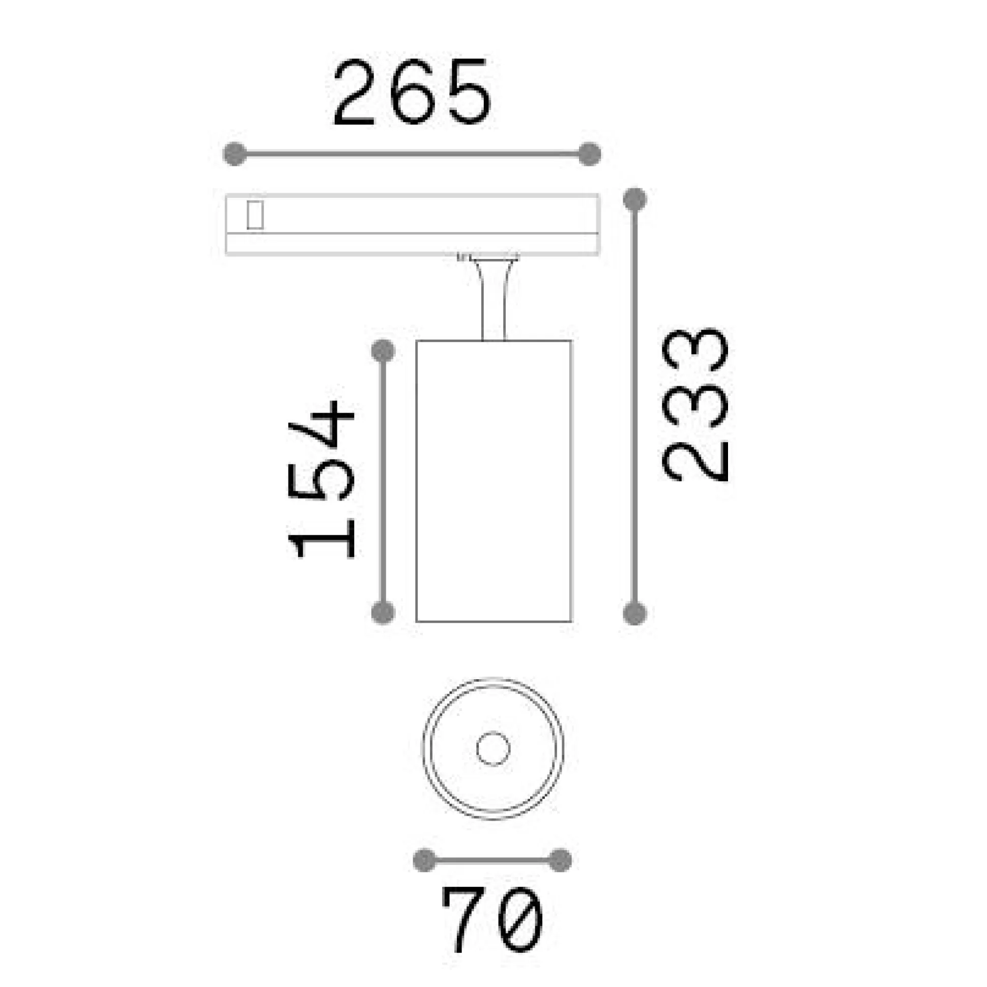 Dmora Sistemi Luce Binari<Sistema luce binario FOX 25W CRI90 3000K 1-10V WH, 27 x 8 x h23 cm,