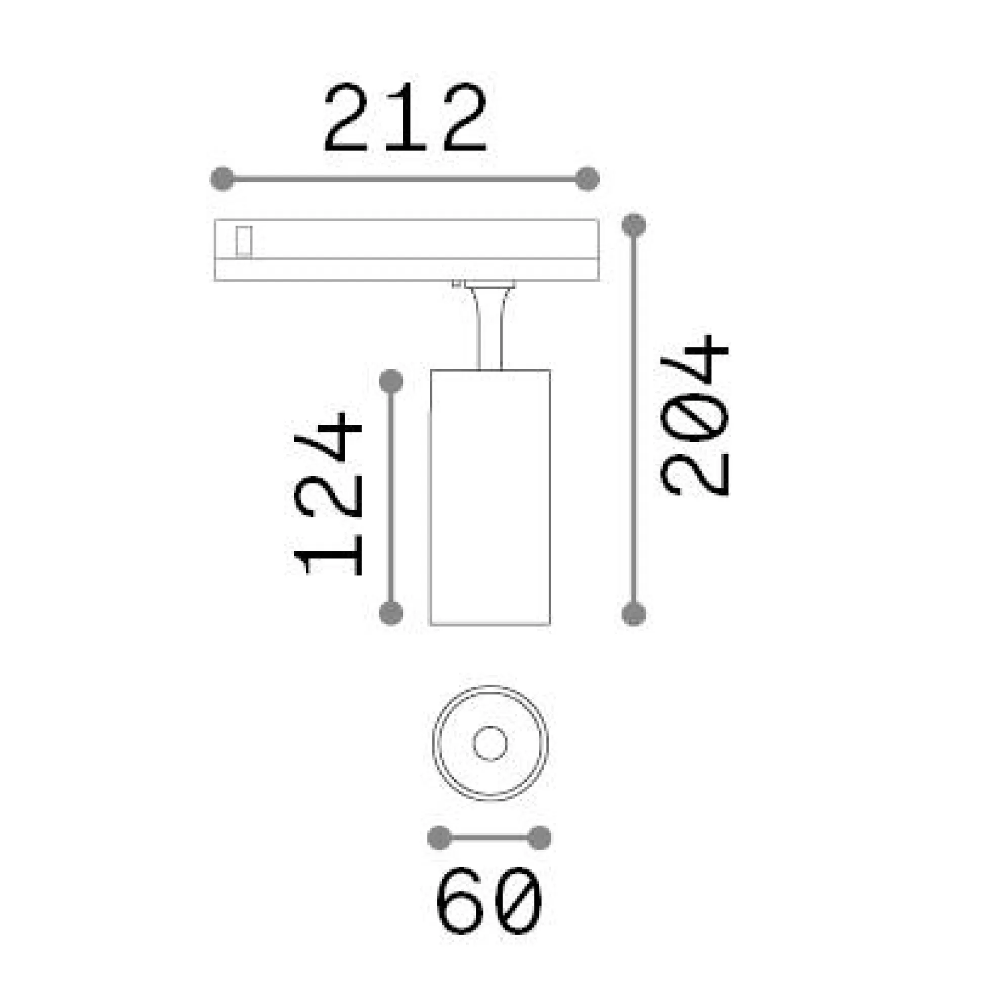 Dmora Sistemi Luce Binari<Sistema luce binario FOX 15W CRI90 3000K 1-10V WH, 27 x 7 x h20 cm,