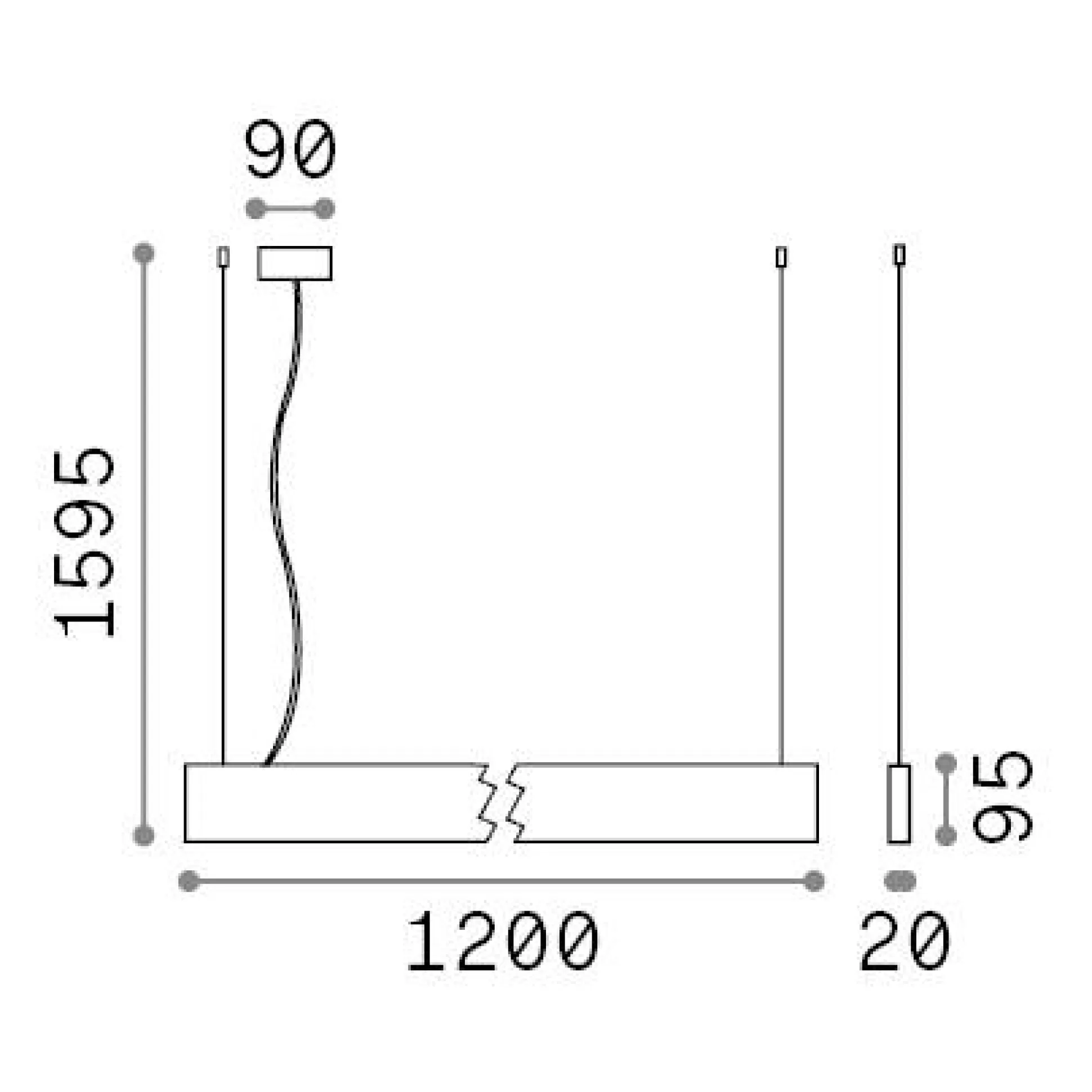 Dmora Sistemi Luce Binari<Sistema luce binario LINUS SP 4000K WH, 120 x 2 x h35 cm,