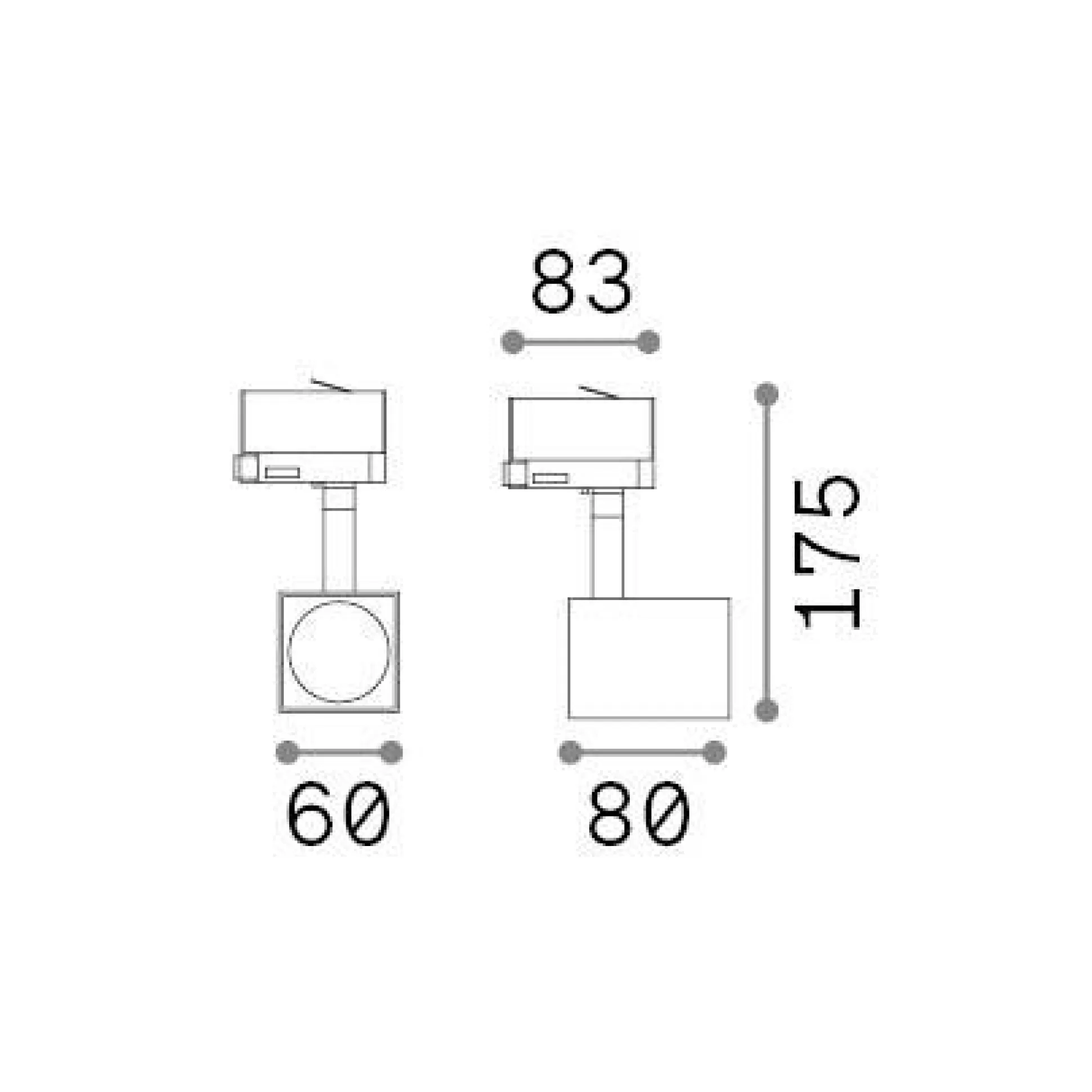 Dmora Sistemi Luce Binari<Sistema luce binario MOUSE TRACK , 8 x 6 x h18 cm,