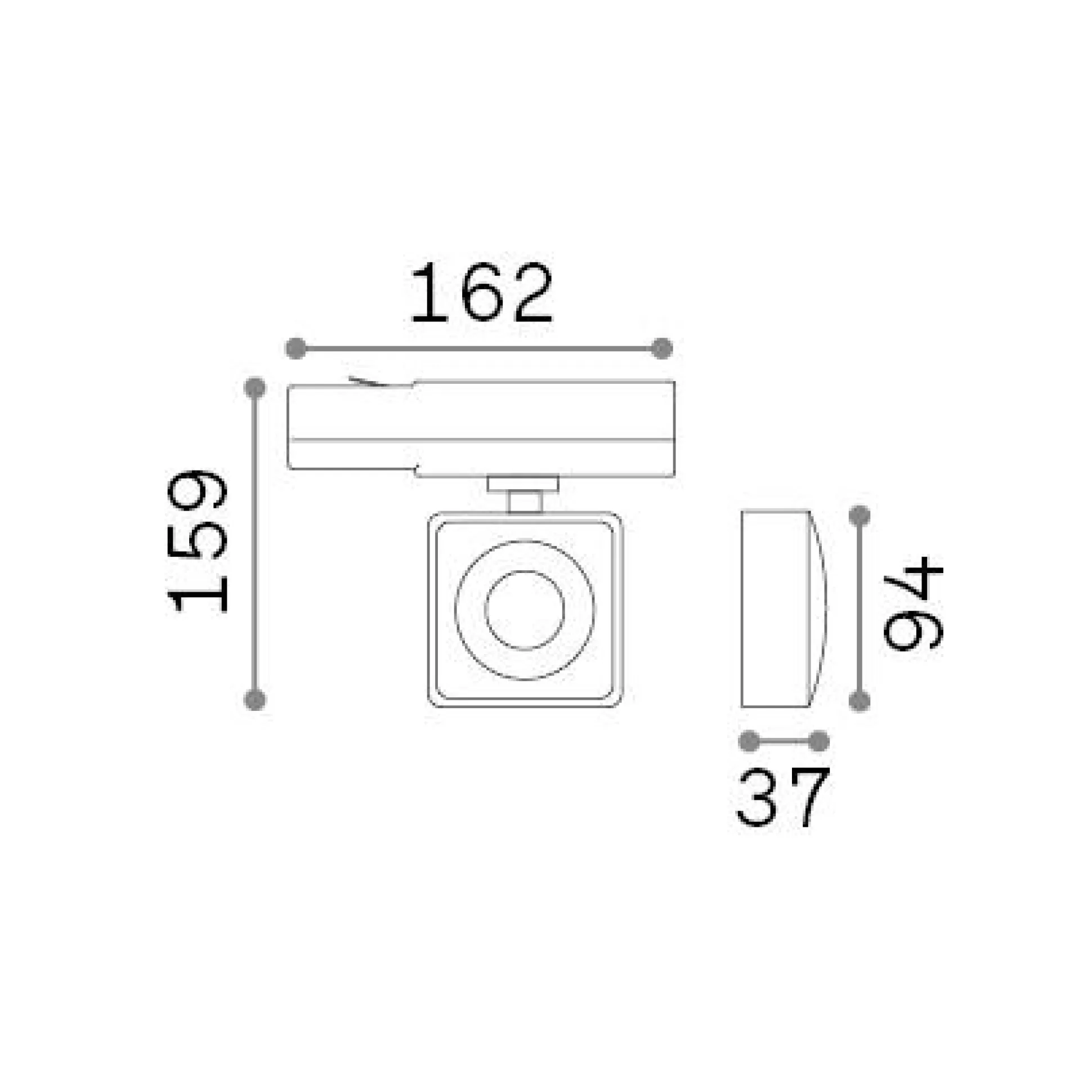 Dmora Sistemi Luce Binari<Sistema luce binario POV TRACK SQUARE WH, 16 x 4 x h16 cm,