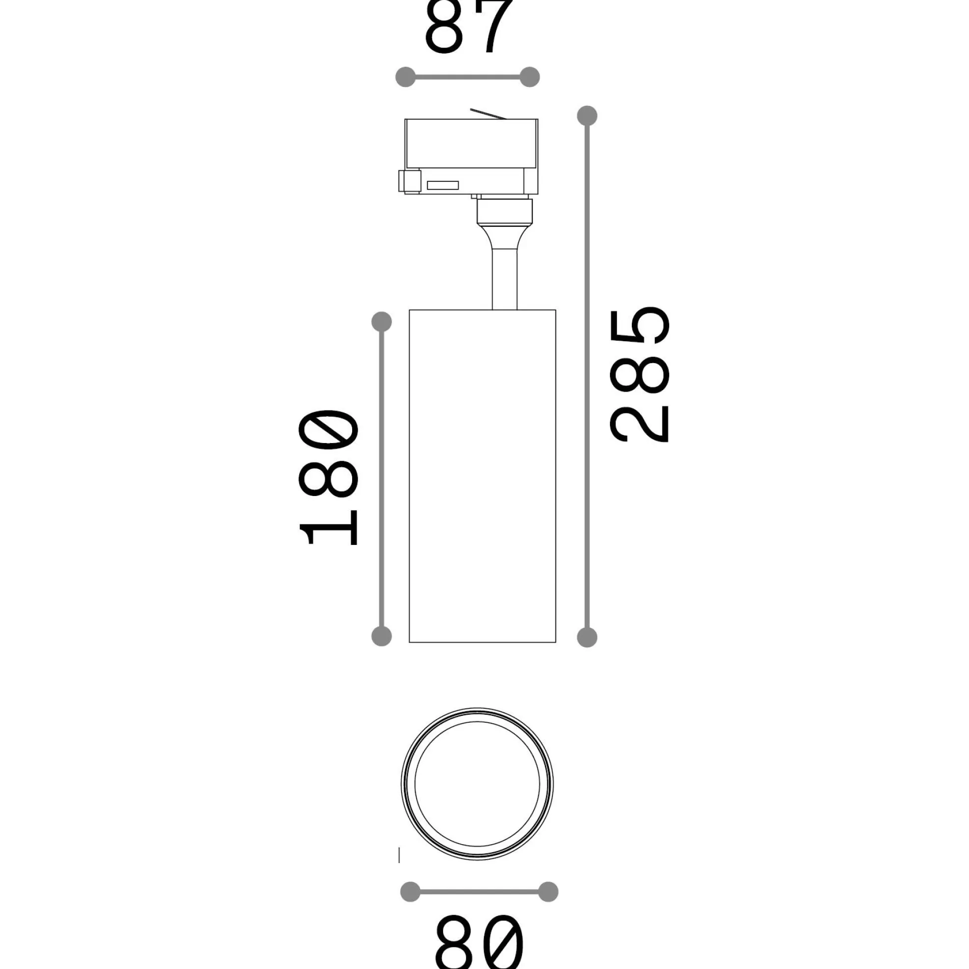 Dmora Sistemi Luce Binari<Sistema luce binario SMILE 20W CRI80 50° 4000K WH, 8 x 9 x h29 cm,