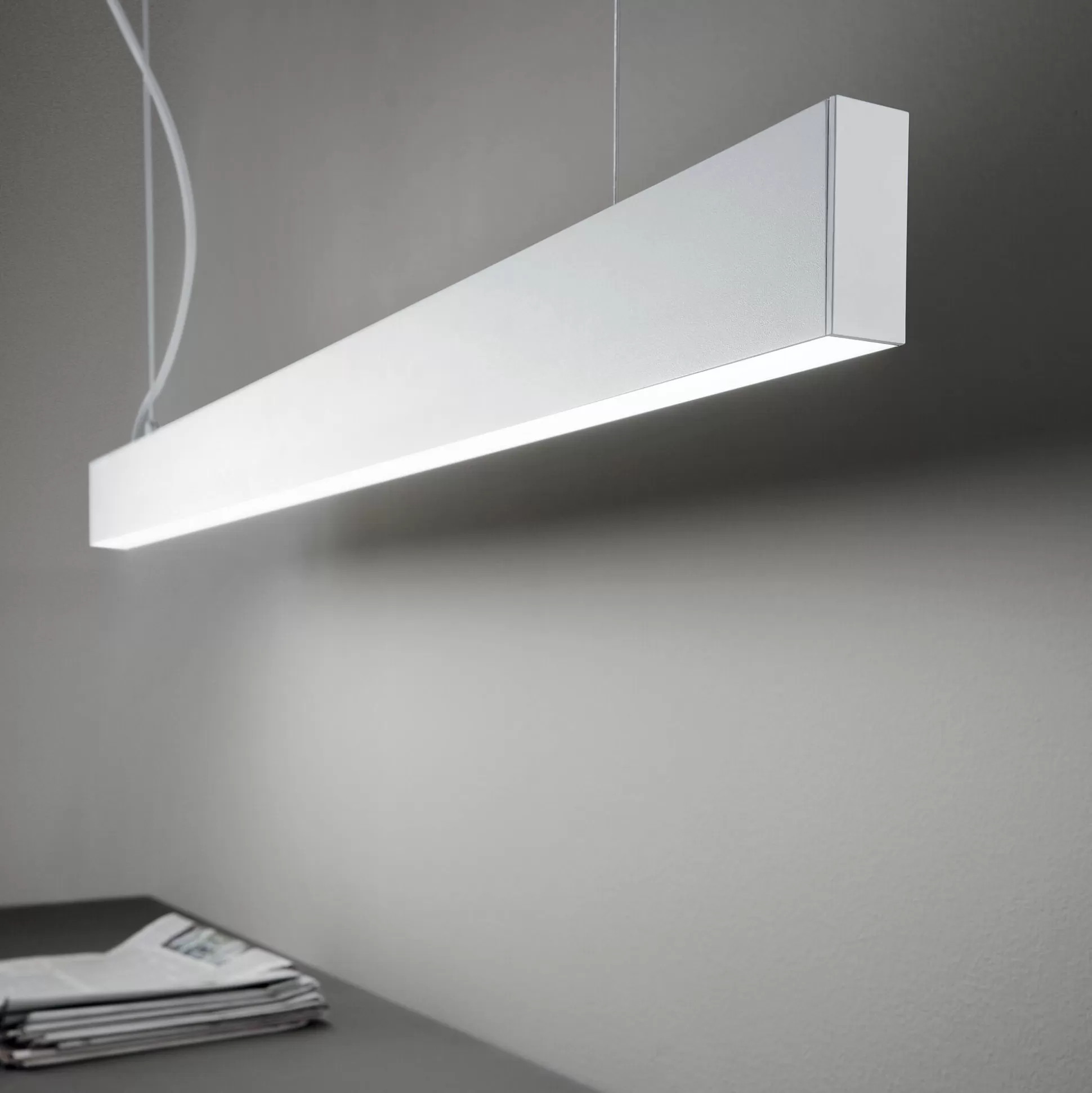 Dmora Sistemi Luce Binari<Sistema luce binario STEEL WIDE 3000K WH, 107 x 4 x h8 cm,
