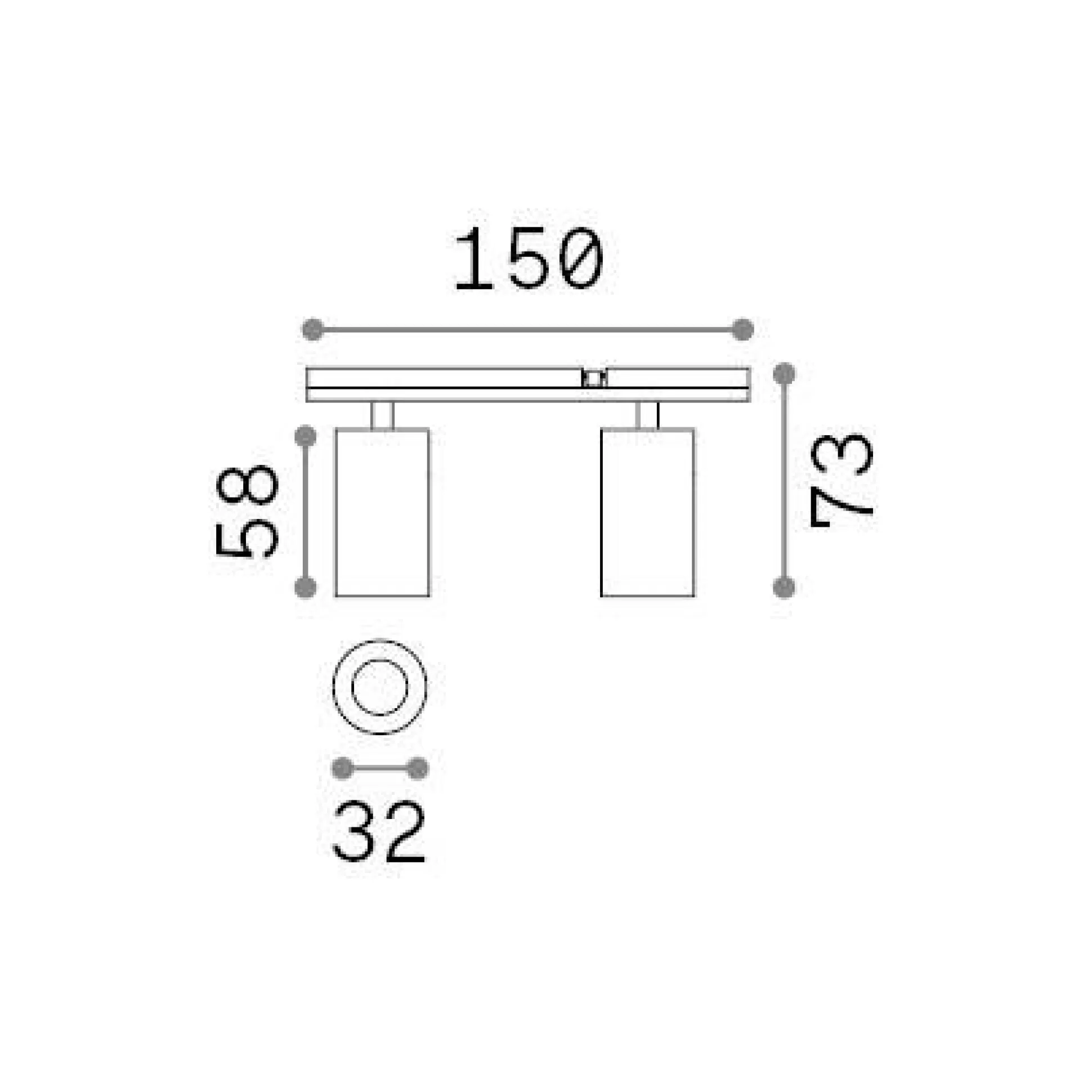 Dmora Sistemi Luce Binari<Sistema luce binario STICK TRACK DOUBLE 10W, 15 x 3 x h7 cm,