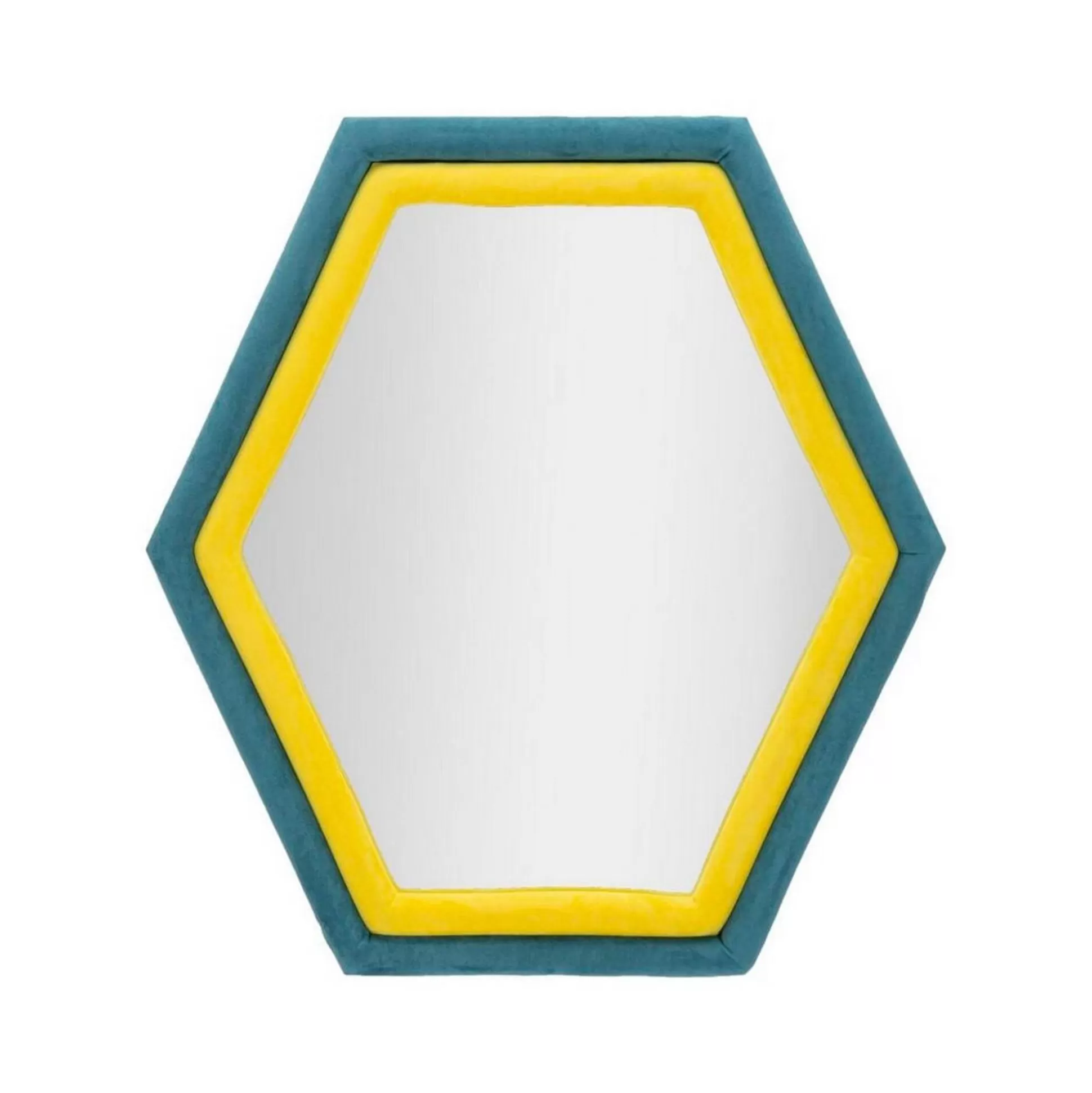 Dmora Specchi<Specchio Balla, 75x4 h80 cm, Blu e Giallo