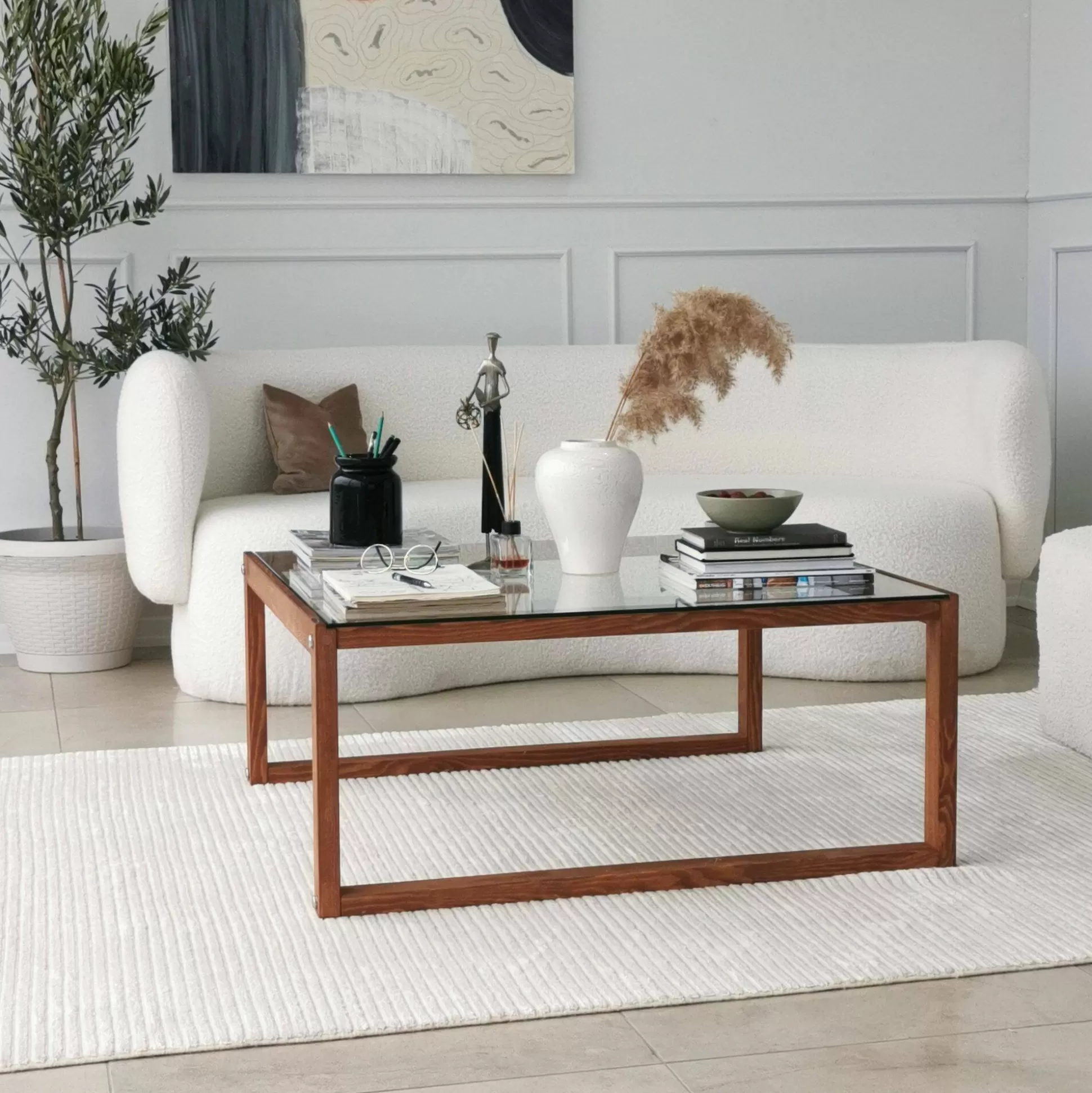 Dmora Tavolini Da Salotto<Tavolino da salotto Aldino, 90x90h40 cm,