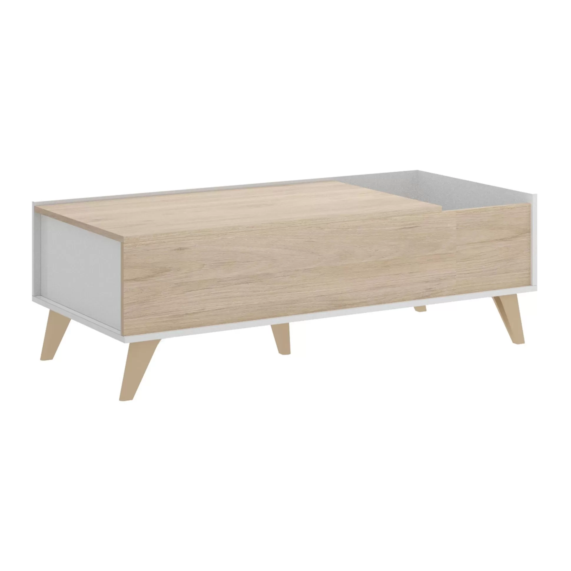 Dmora Tavolini Da Salotto<Tavolino da salotto Alexius, 99x60h41 cm, Rovere e Bianco