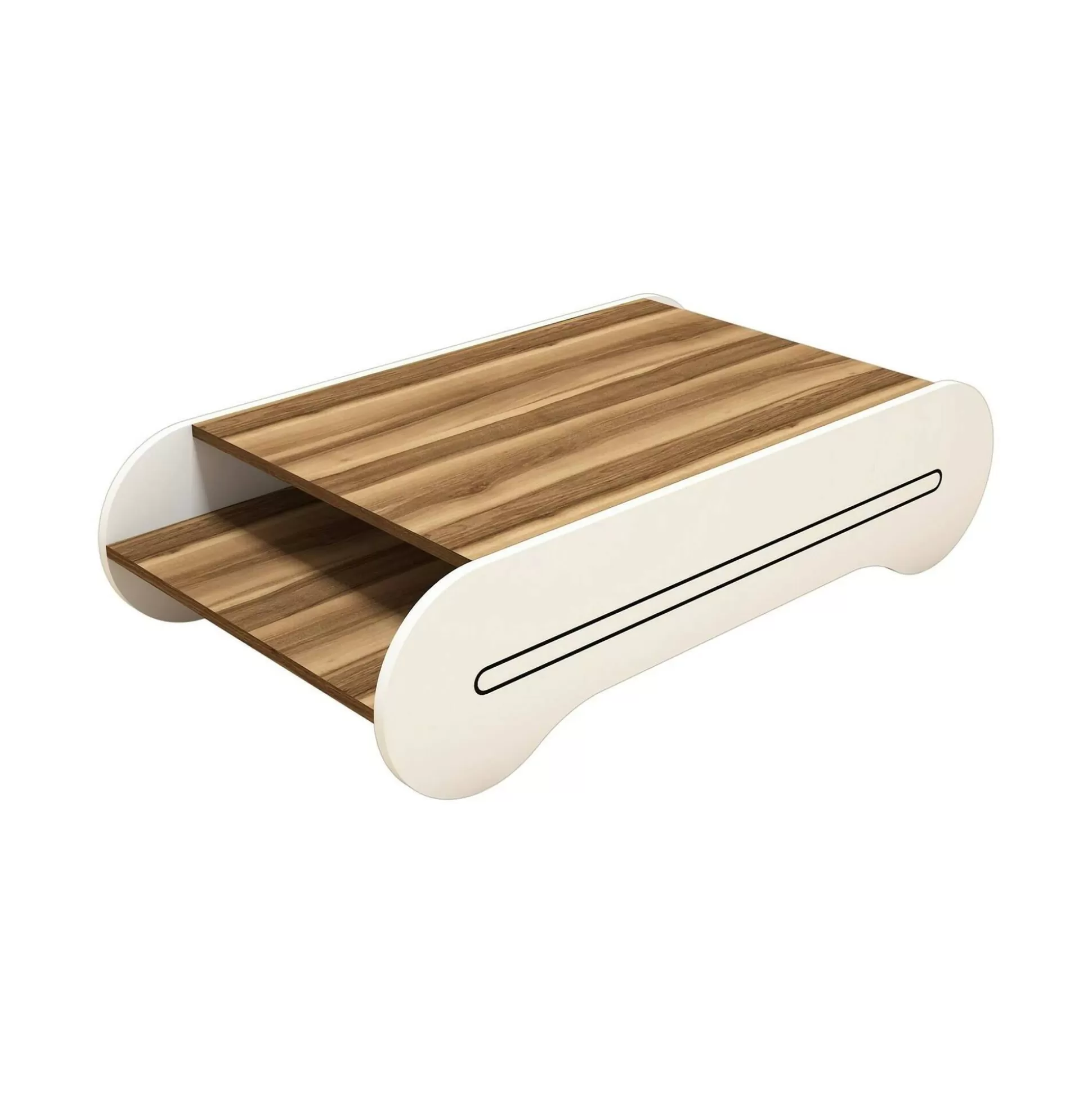 Dmora Tavolini Da Salotto<Tavolino da salotto Anz, 120x64h30 cm, Noce e Bianco