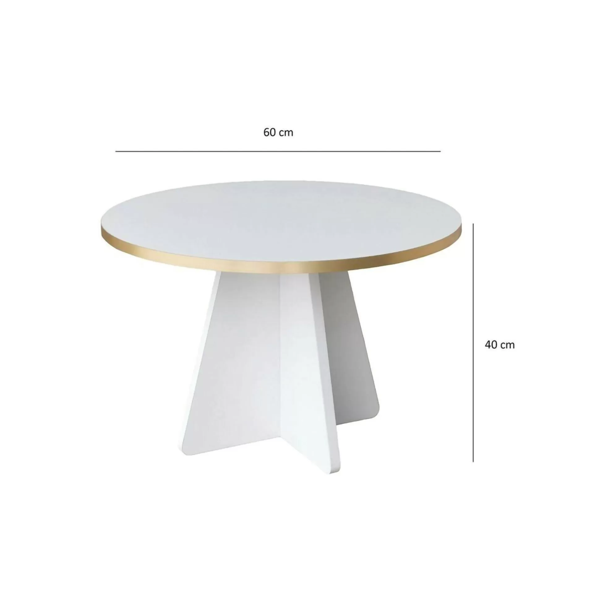 Dmora Tavolini Da Salotto<Tavolino da salotto Armanda, 60x60h40 cm, Oro e Bianco