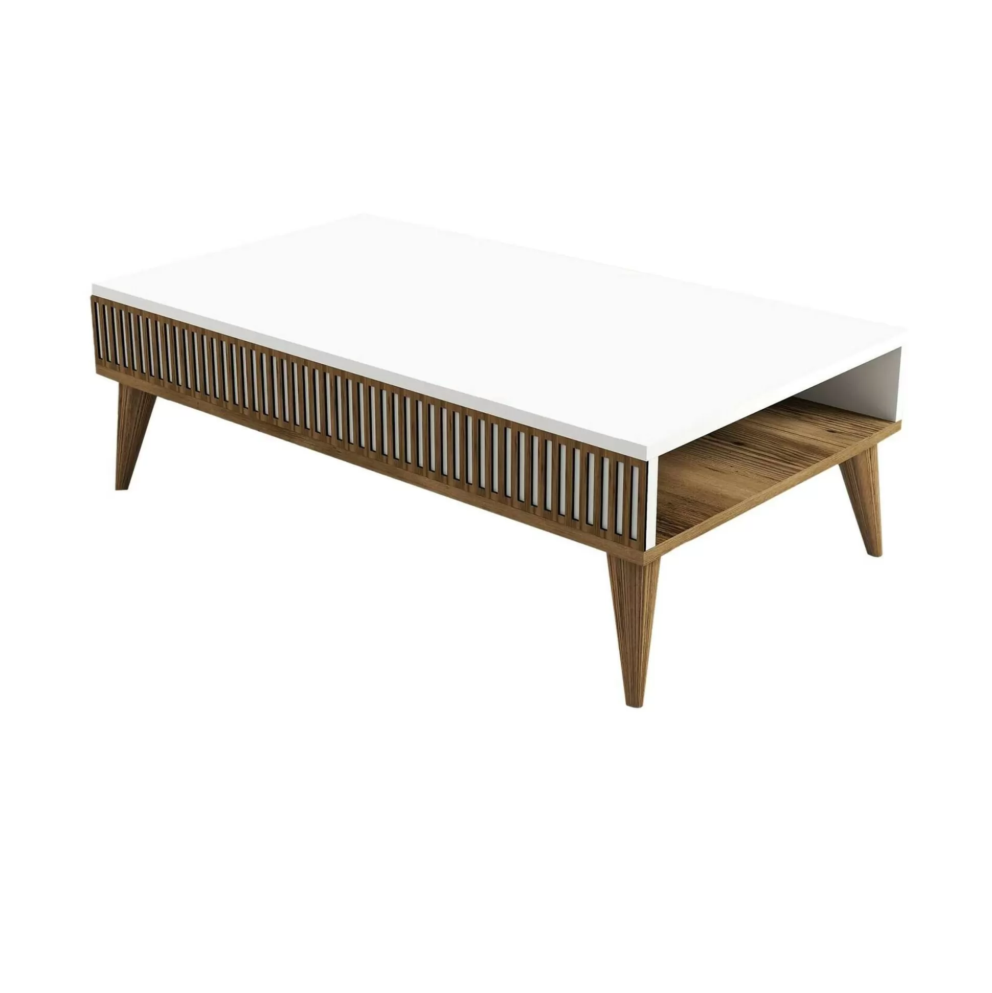 Dmora Tavolini Da Salotto<Tavolino da salotto Atrani, 105x60h35 cm, Noce e Bianco