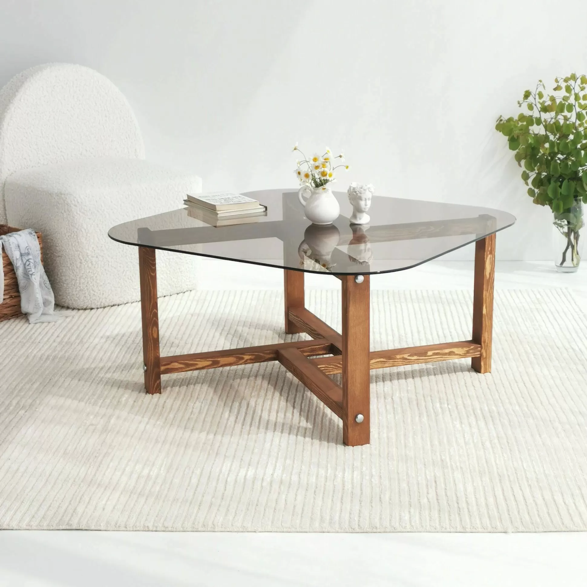 Dmora Tavolini Da Salotto<Tavolino da salotto Aurano, 80x80h40 cm,
