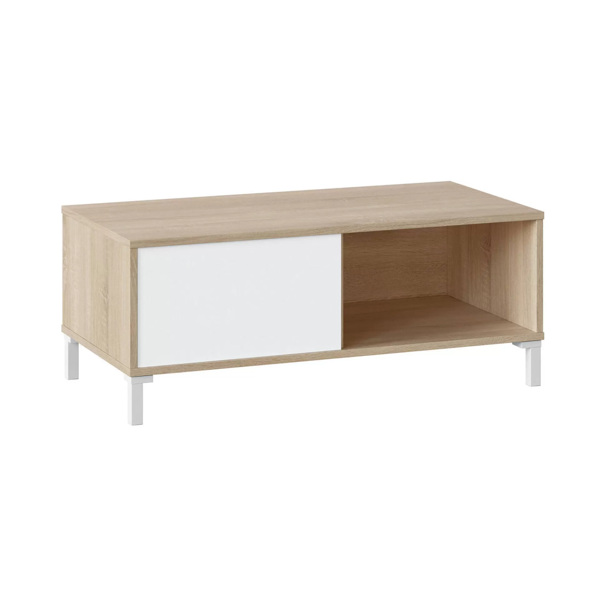 Dmora Tavolini Da Salotto<Tavolino da salotto Axinia, 100x50h40 cm, Rovere e Bianco