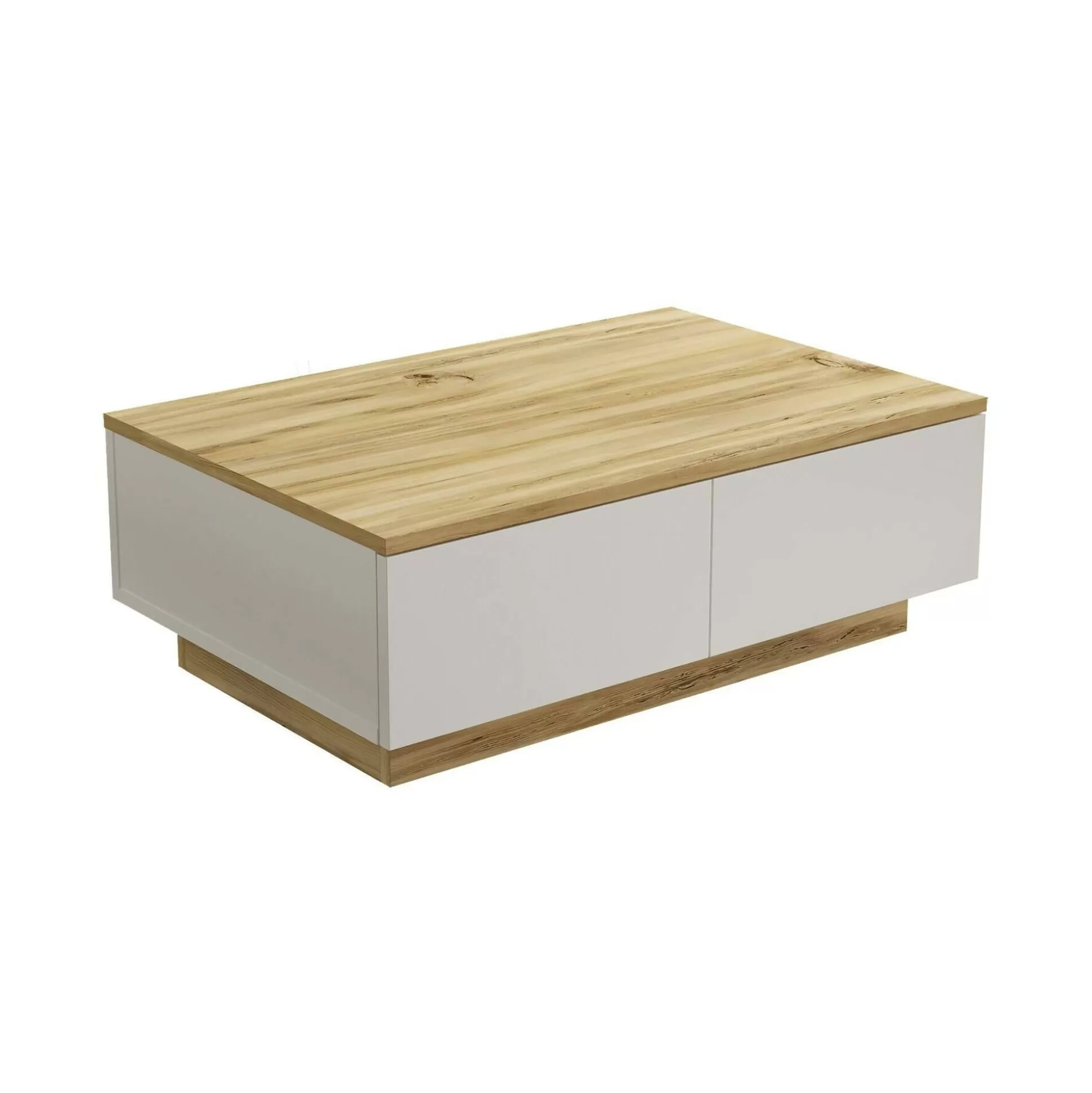 Dmora Tavolini Da Salotto<Tavolino da salotto Ay, 90x60h32 cm, Quercia e Bianco