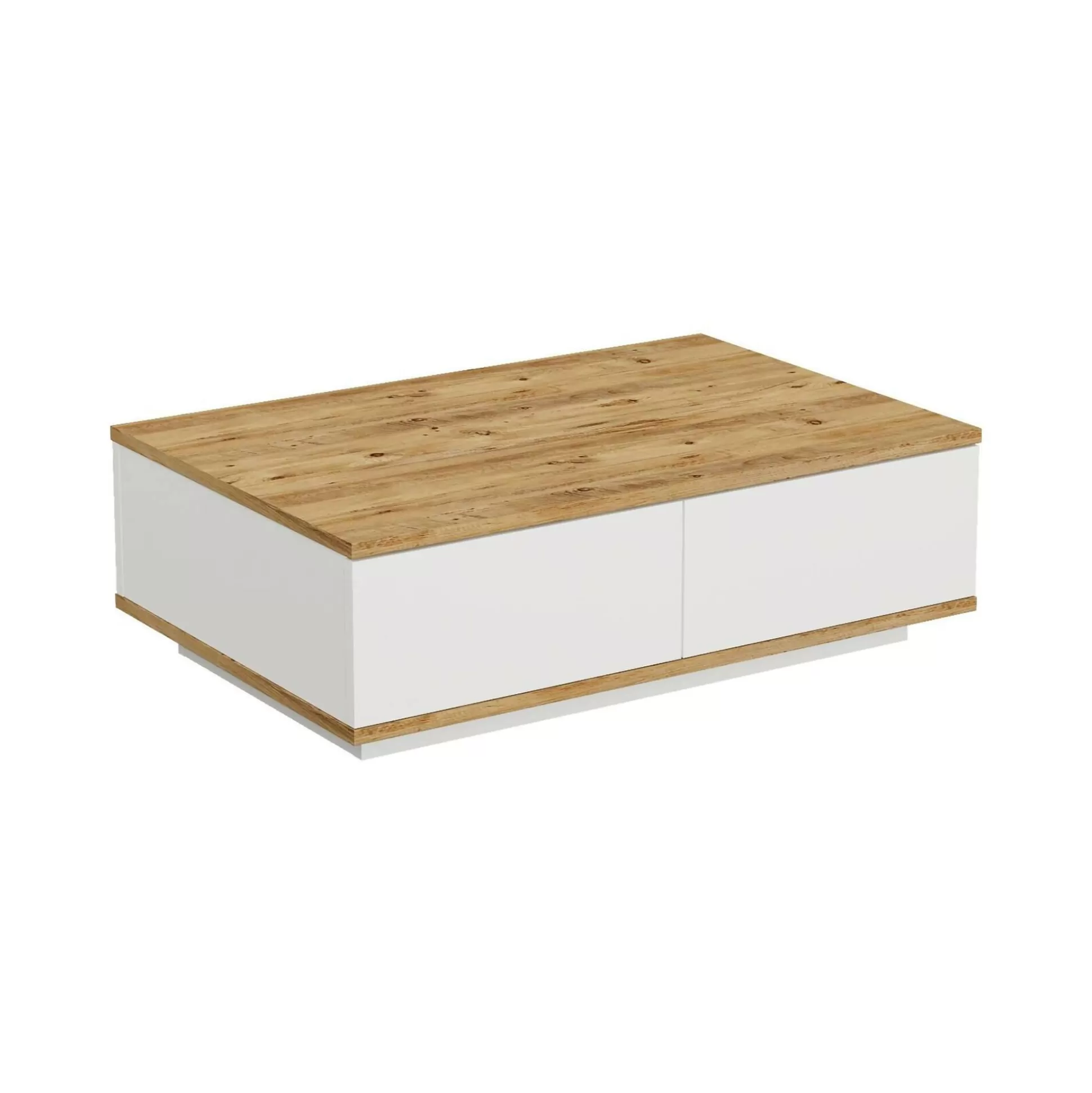 Dmora Tavolini Da Salotto<Tavolino da salotto Babila, 90x60h29 cm, Quercia e Bianco