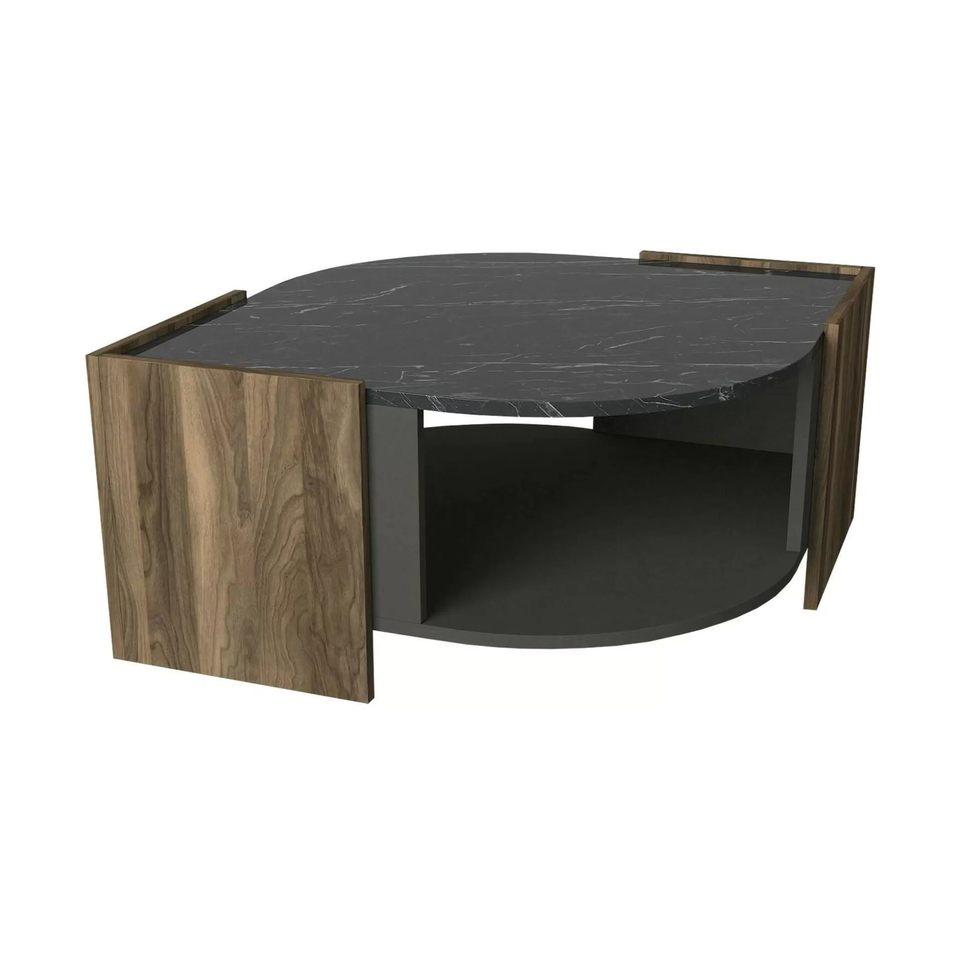 Dmora Tavolini Da Salotto<Tavolino da salotto Baone, 75x75h40 cm, Noce e Nero