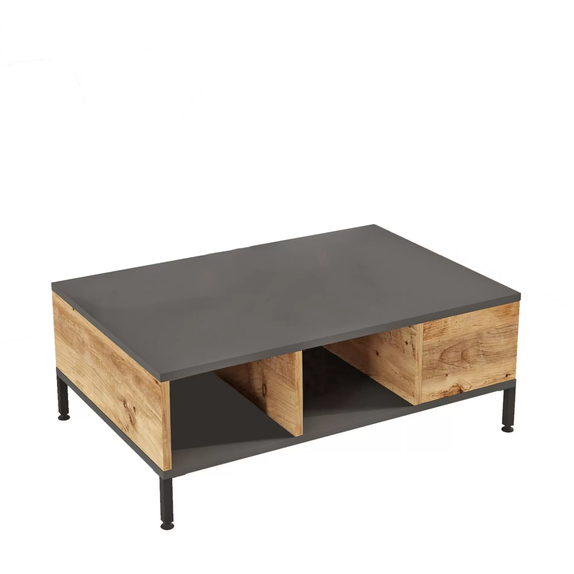 Dmora Tavolini Da Salotto<Tavolino da salotto Dalbertoagostinell, 90x60 h33 cm, Quercia e Antracite