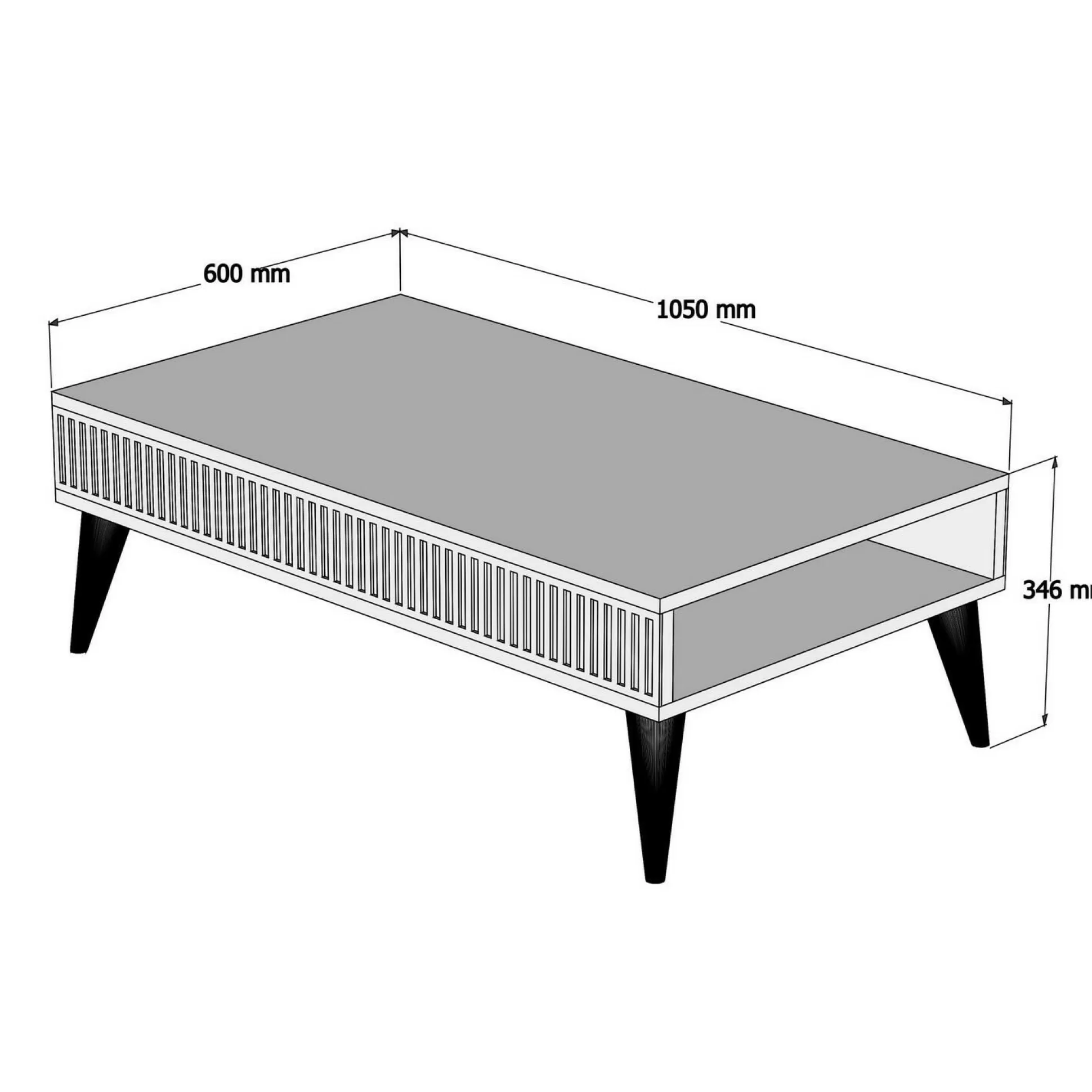 Dmora Tavolini Da Salotto<Tavolino da salotto Dmaie, 105x60 h35 cm, Noce e Nero
