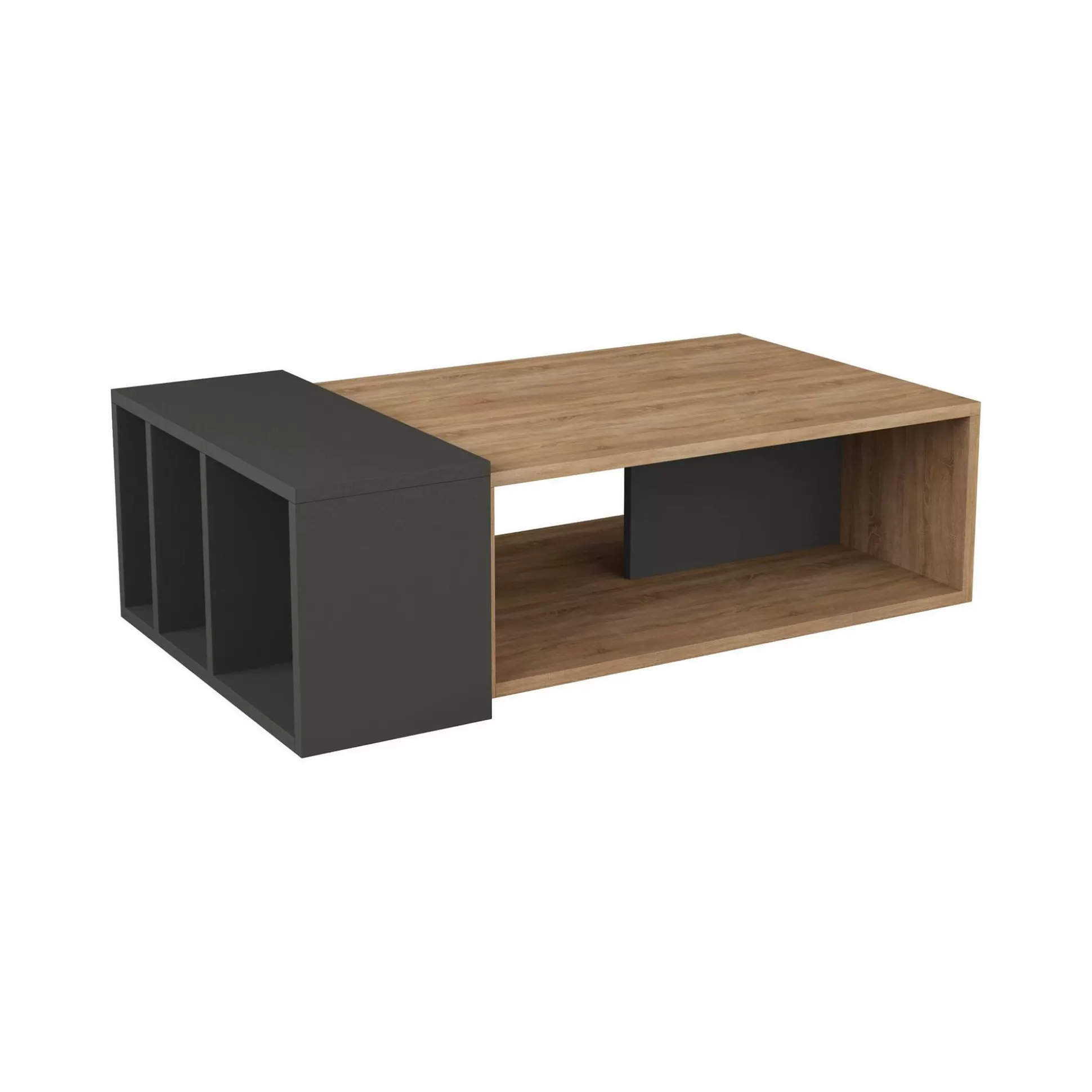 Dmora Tavolini Da Salotto<Tavolino da salotto Dmonteris, 102x60 h32 cm, Quercia e Antracite