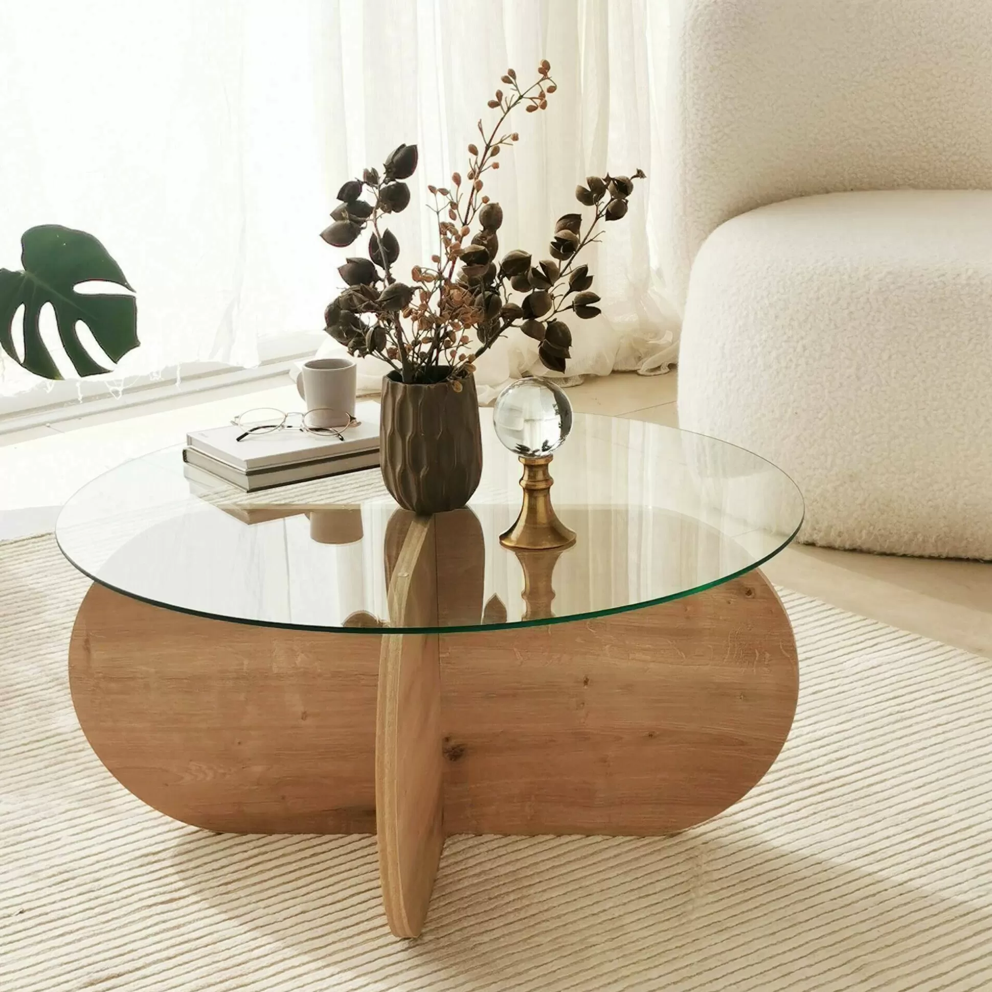 Dmora Tavolini Da Salotto<Tavolino da salotto Doliveir, 75x75h35 cm,