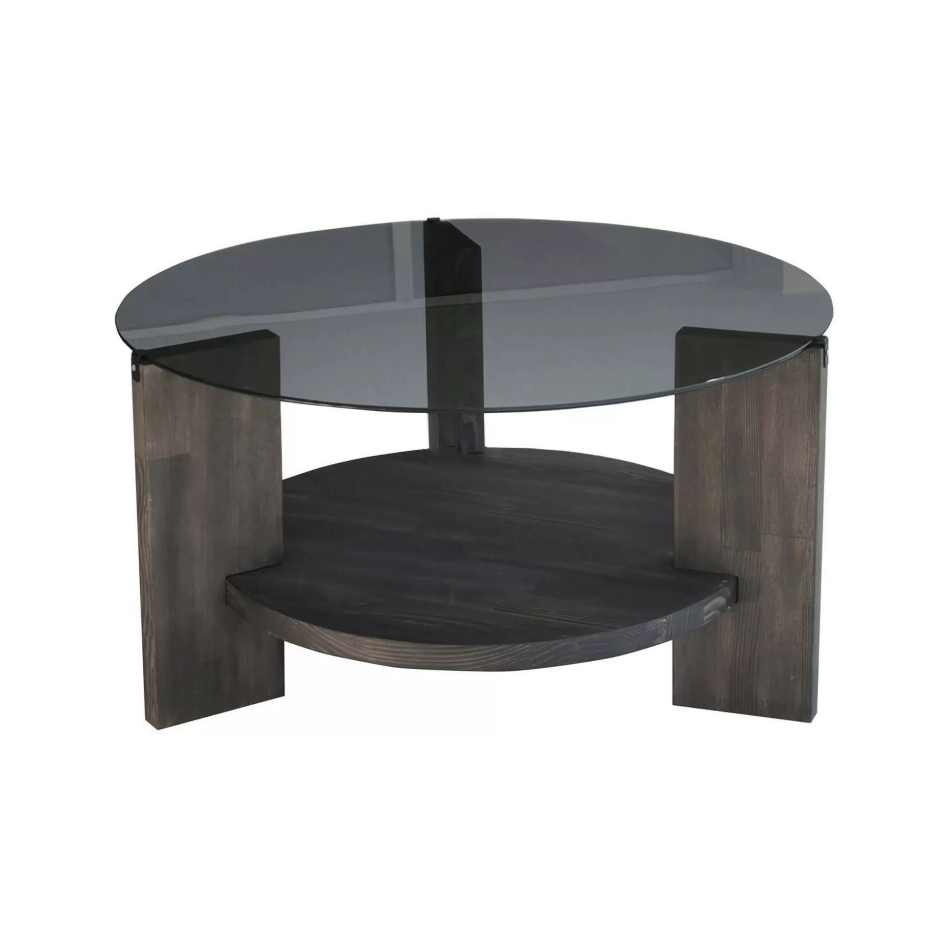 Dmora Tavolini Da Salotto<Tavolino da salotto Felino, 75x75h40 cm, Antracite e Marrone