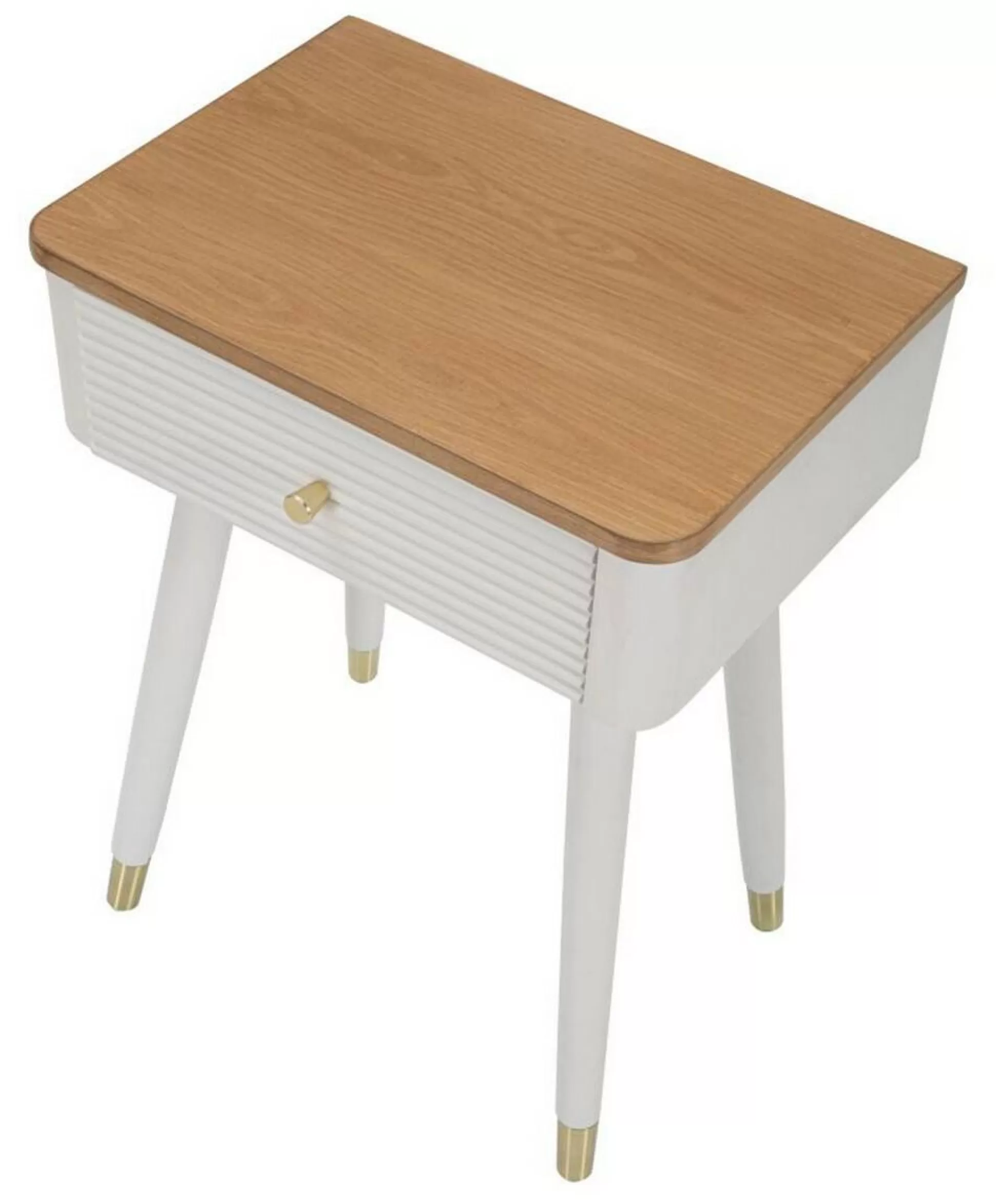 Dmora Tavolini Da Salotto<Tavolino da salotto Fridal, 45x32 h62 cm, Bianco e Marrone