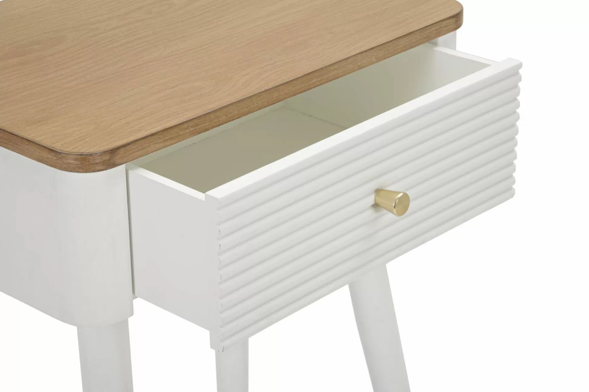 Dmora Tavolini Da Salotto<Tavolino da salotto Fridal, 45x32 h62 cm, Bianco e Marrone