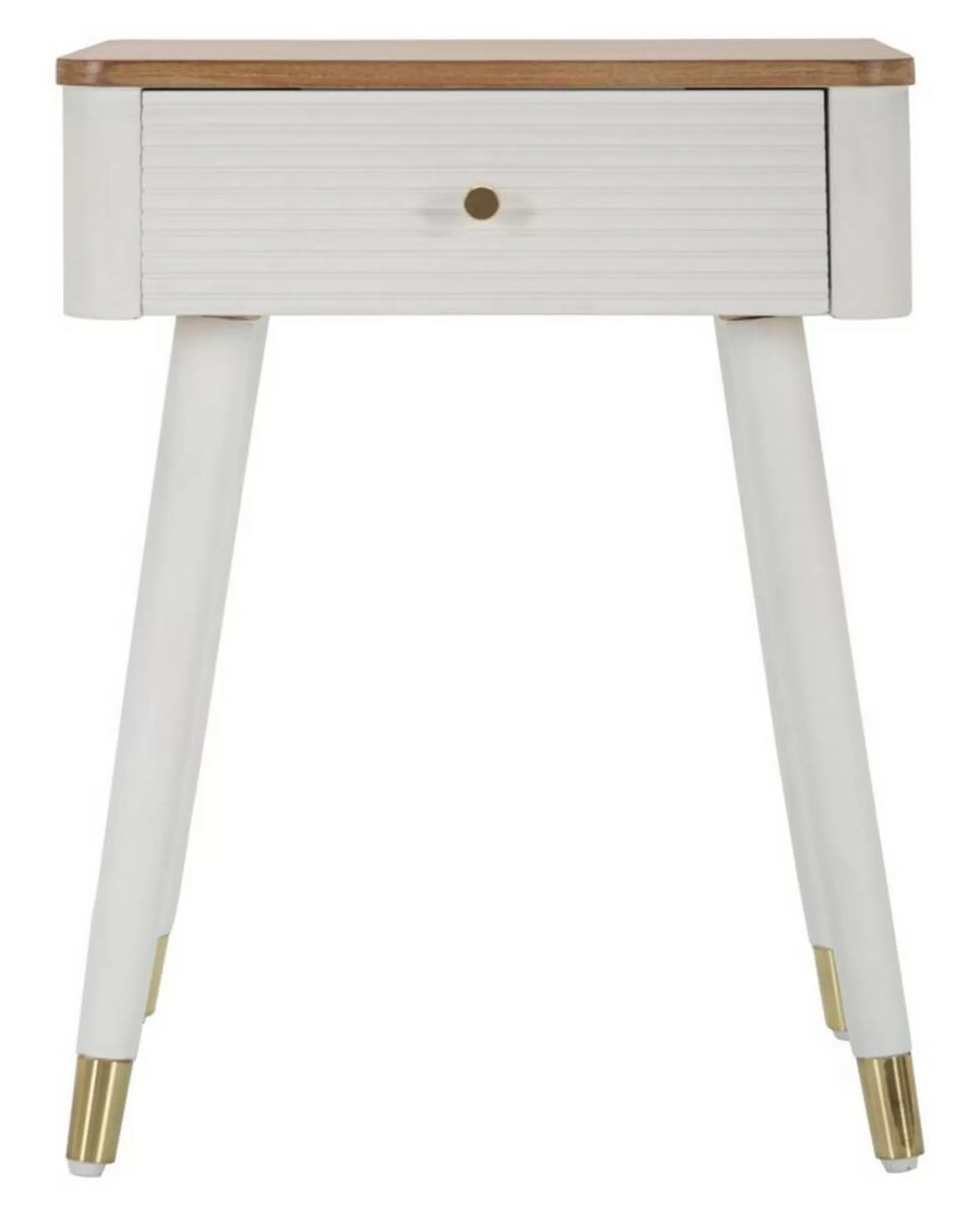 Dmora Tavolini Da Salotto<Tavolino da salotto Fridal, 45x32 h62 cm, Bianco e Marrone