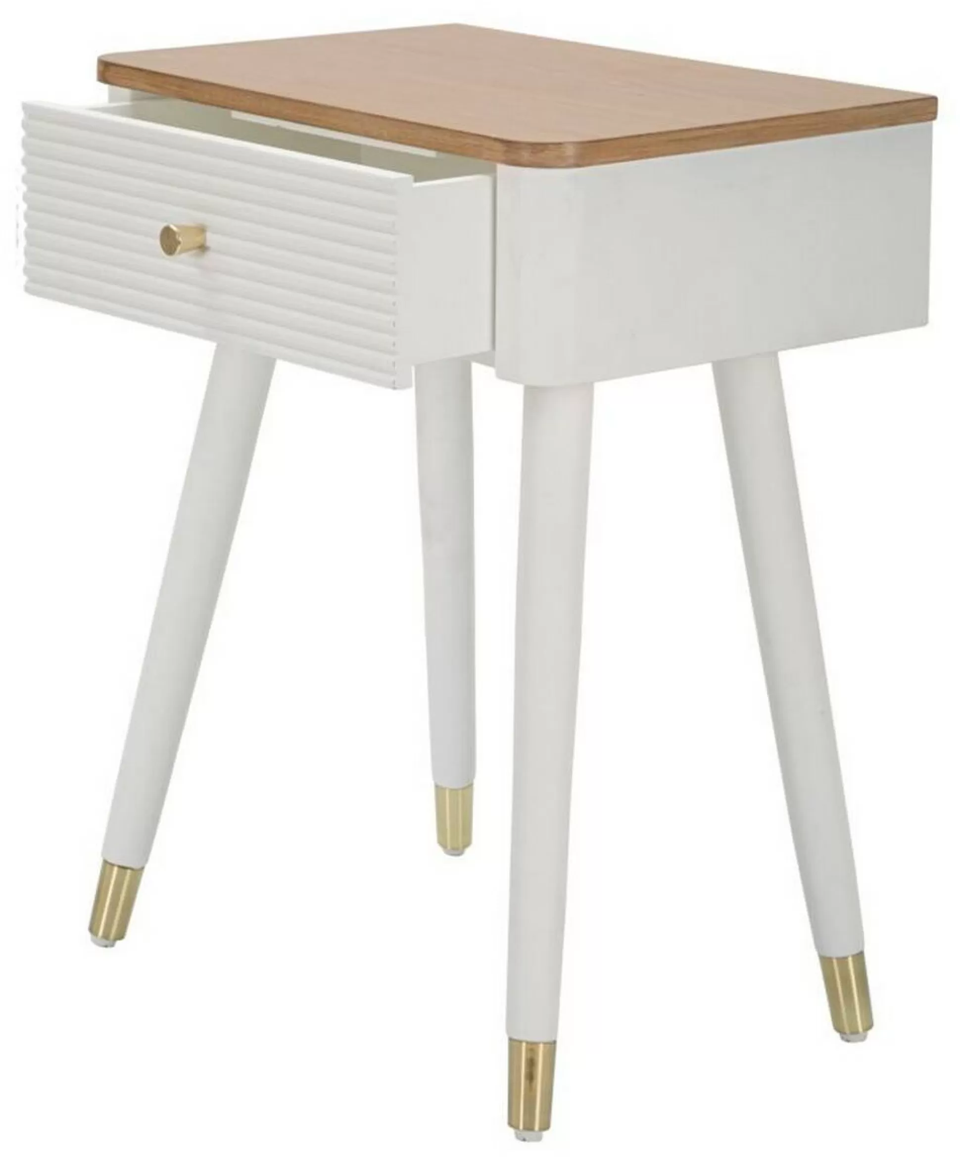 Dmora Tavolini Da Salotto<Tavolino da salotto Fridal, 45x32 h62 cm, Bianco e Marrone