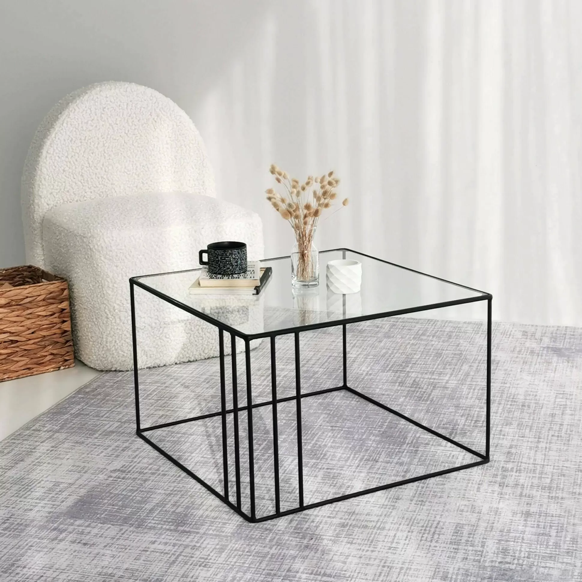 Dmora Tavolini Da Salotto<Tavolino da salotto Giacinta, 55x55h36 cm,