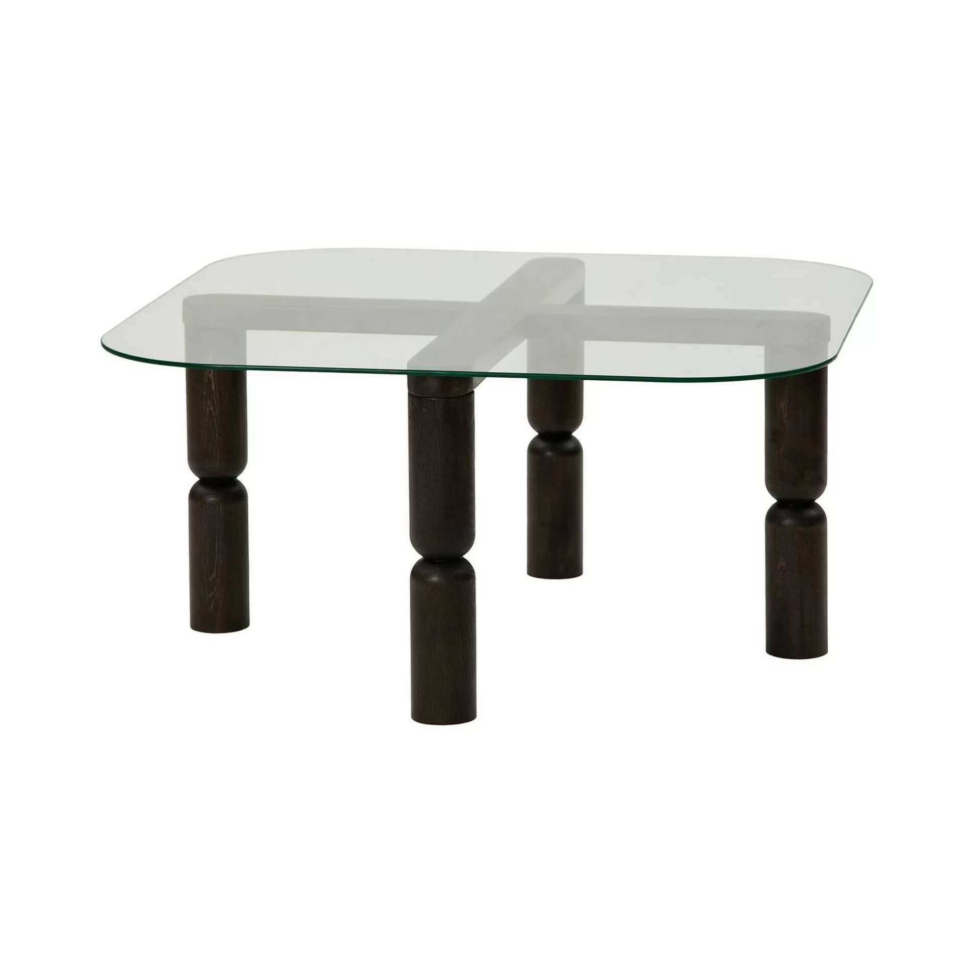 Dmora Tavolini Da Salotto<Tavolino da salotto Gran, 80x80h40 cm, Antracite e Trasparente