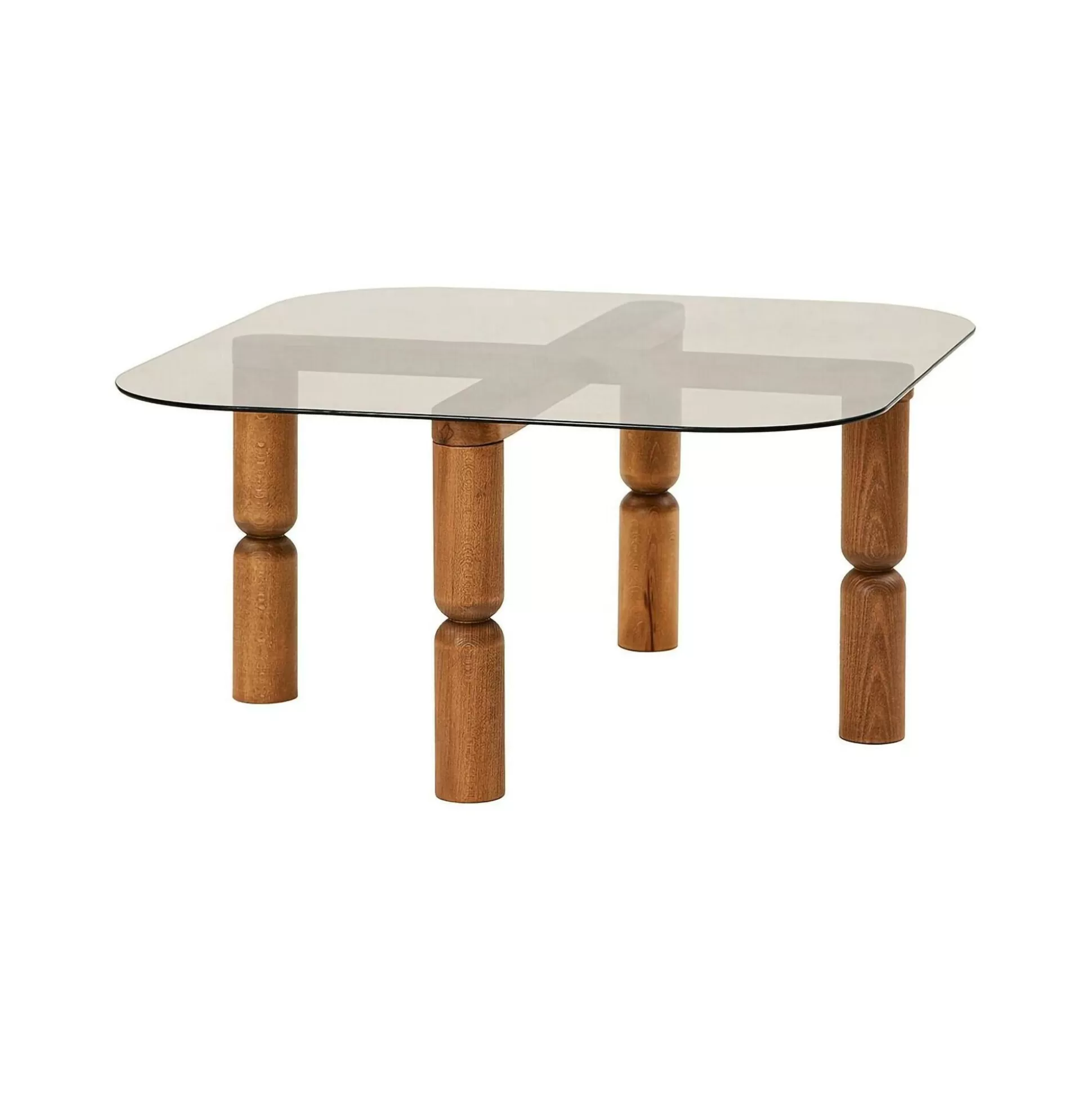 Dmora Tavolini Da Salotto<Tavolino da salotto Gran, 80x80h40 cm, Noce e Fumè